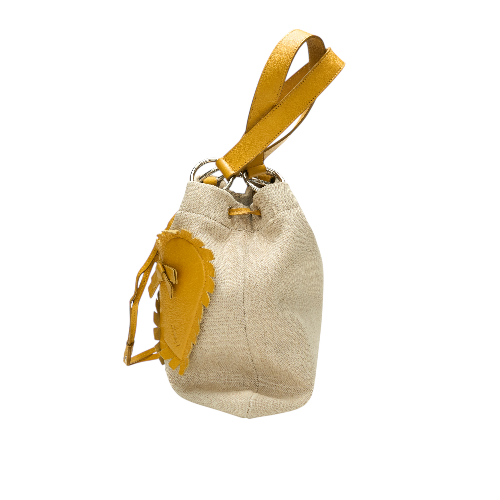 ysl 2000s yellow heart kahala tote bag