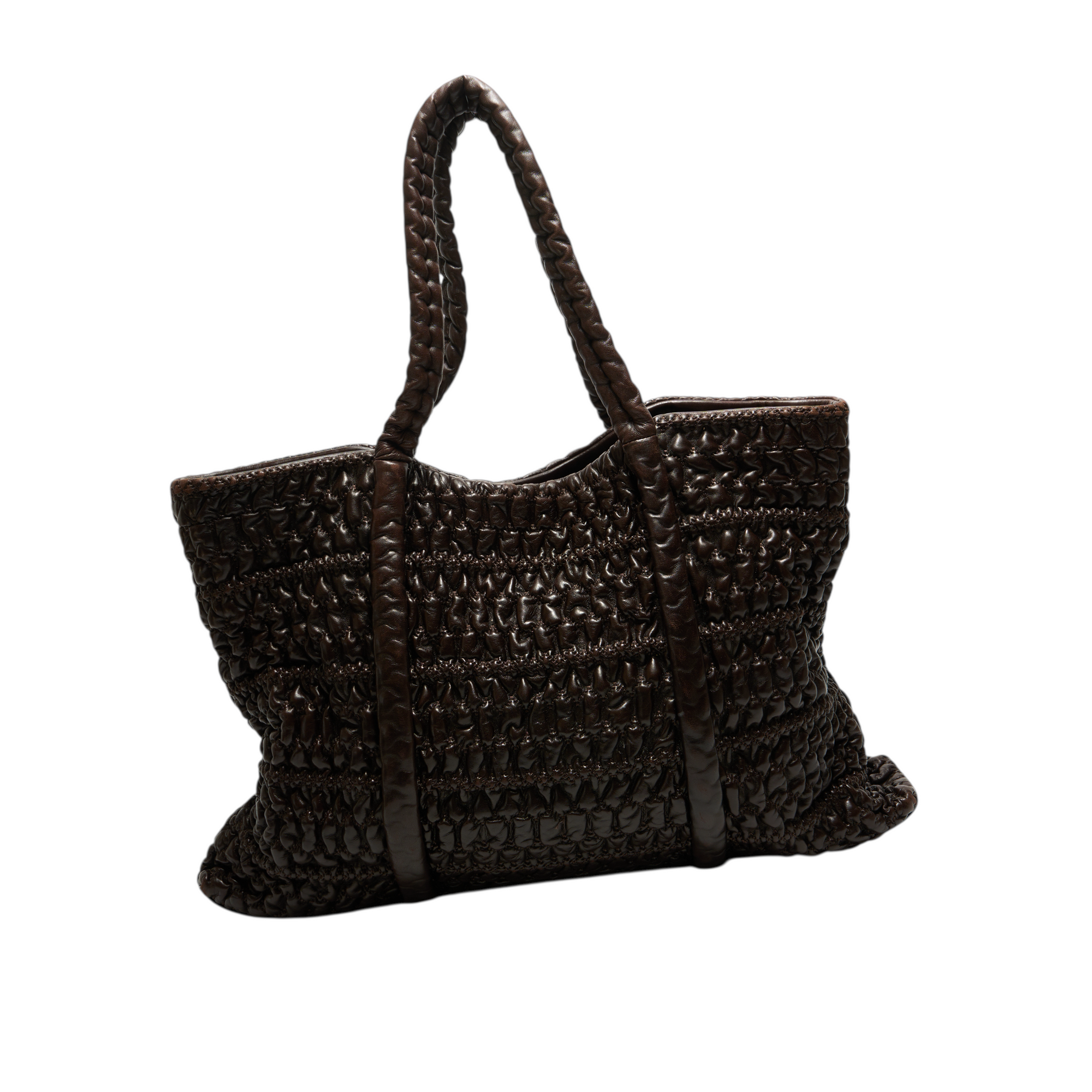 chanel 2000s brown bubble tote bag