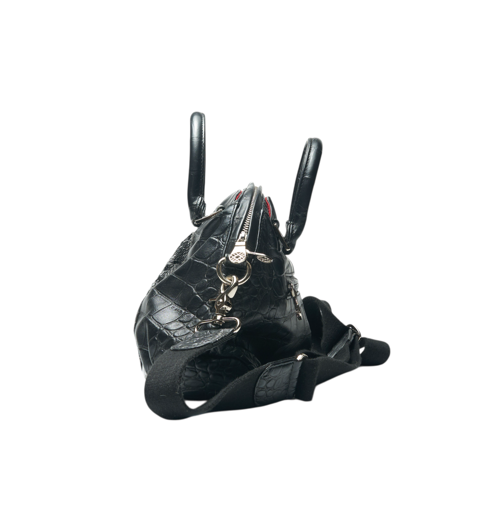 muta 8 black crocodile mini bag