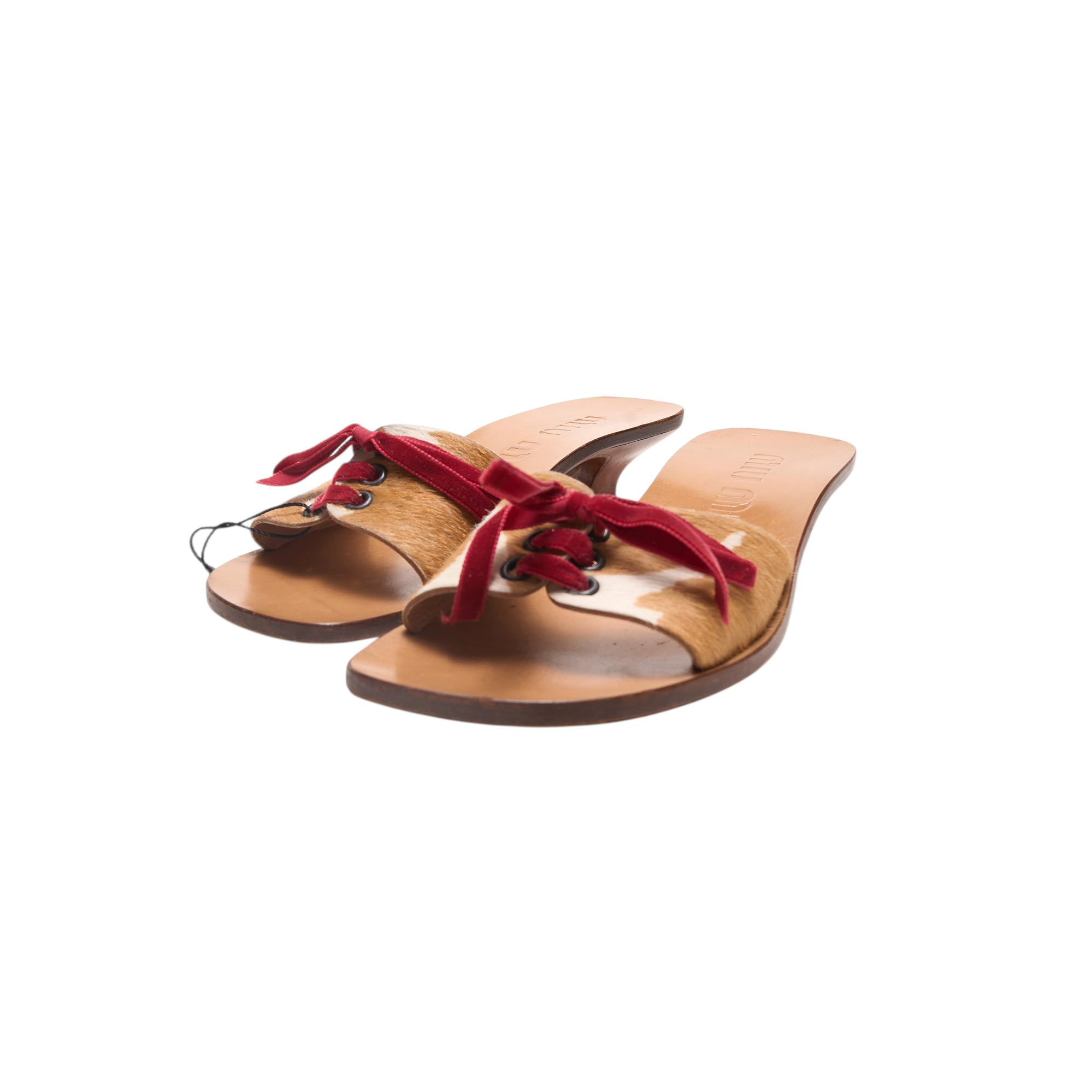 miu miu 2000s pony hair bow heels