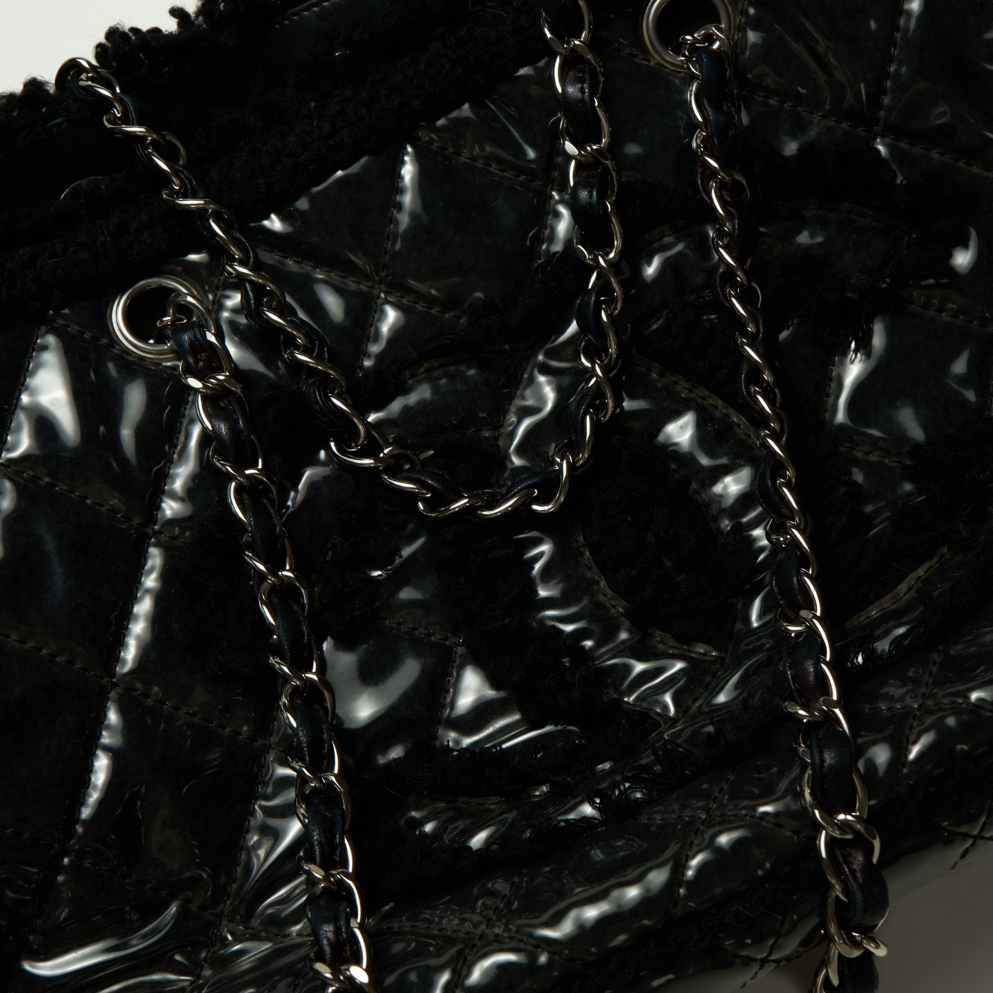 chanel 2000s black tote bag