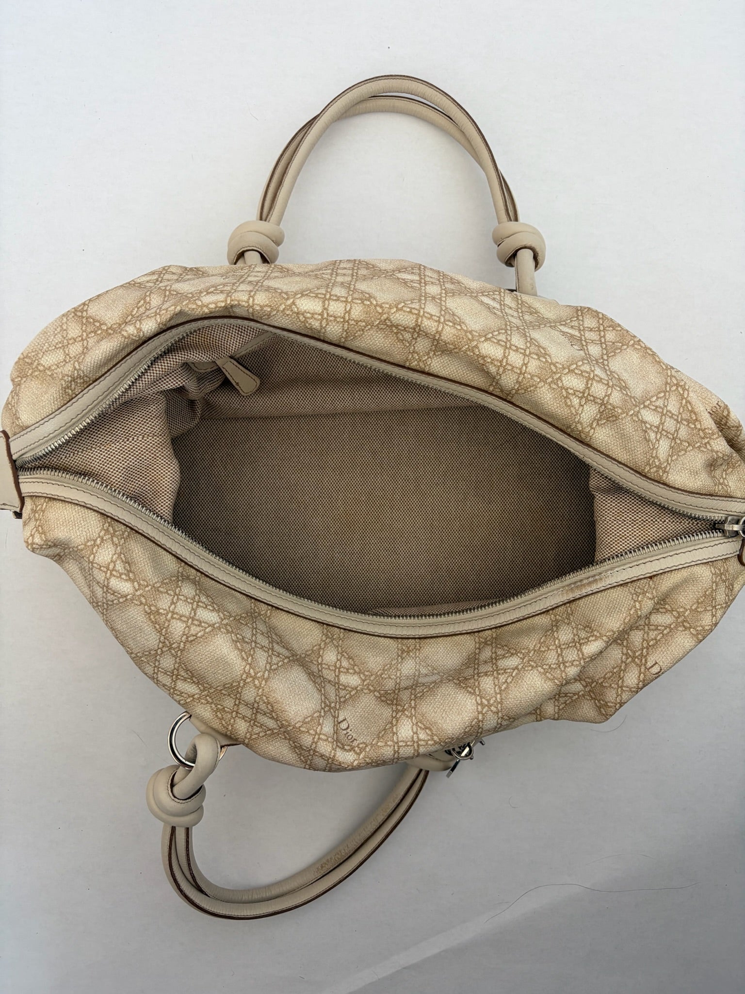 christian dior 2000s cream bowling bag