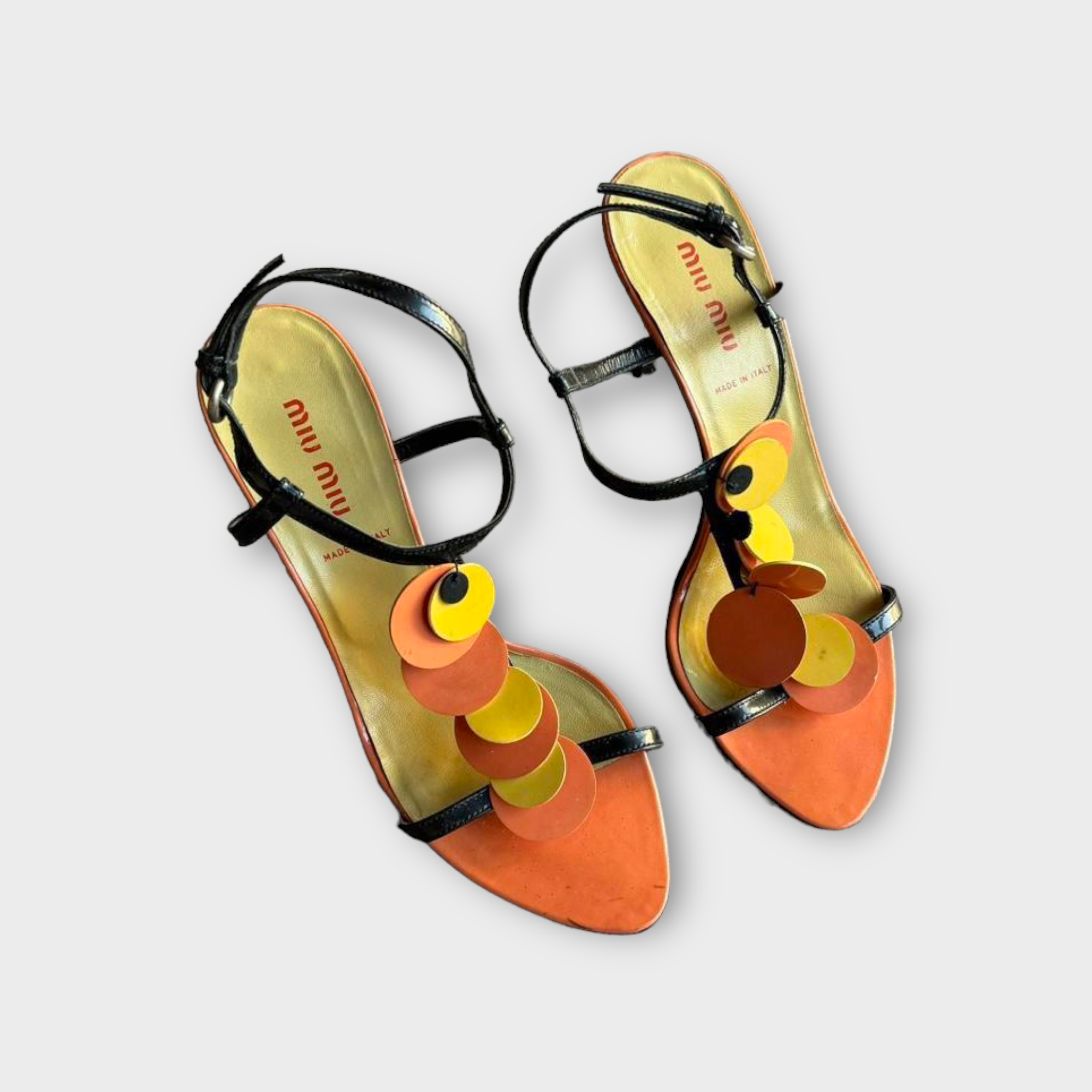 miu miu 2000s orange heels