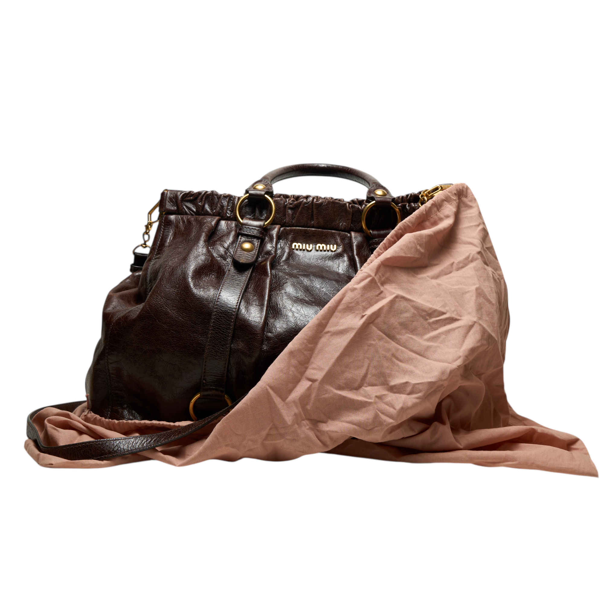 miu miu 2000s dark brown vitello bag