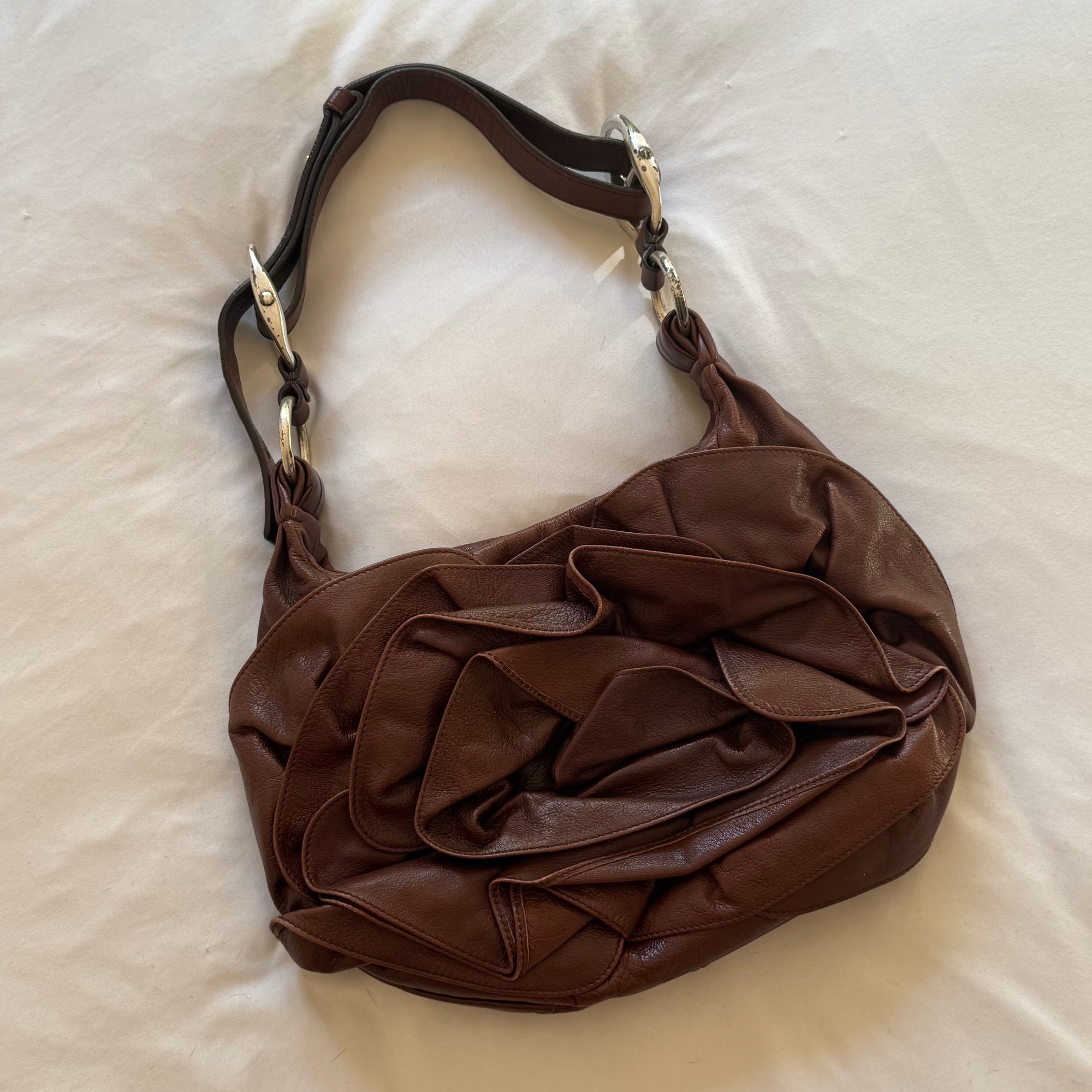 yves saint laurent brown shoulder bag