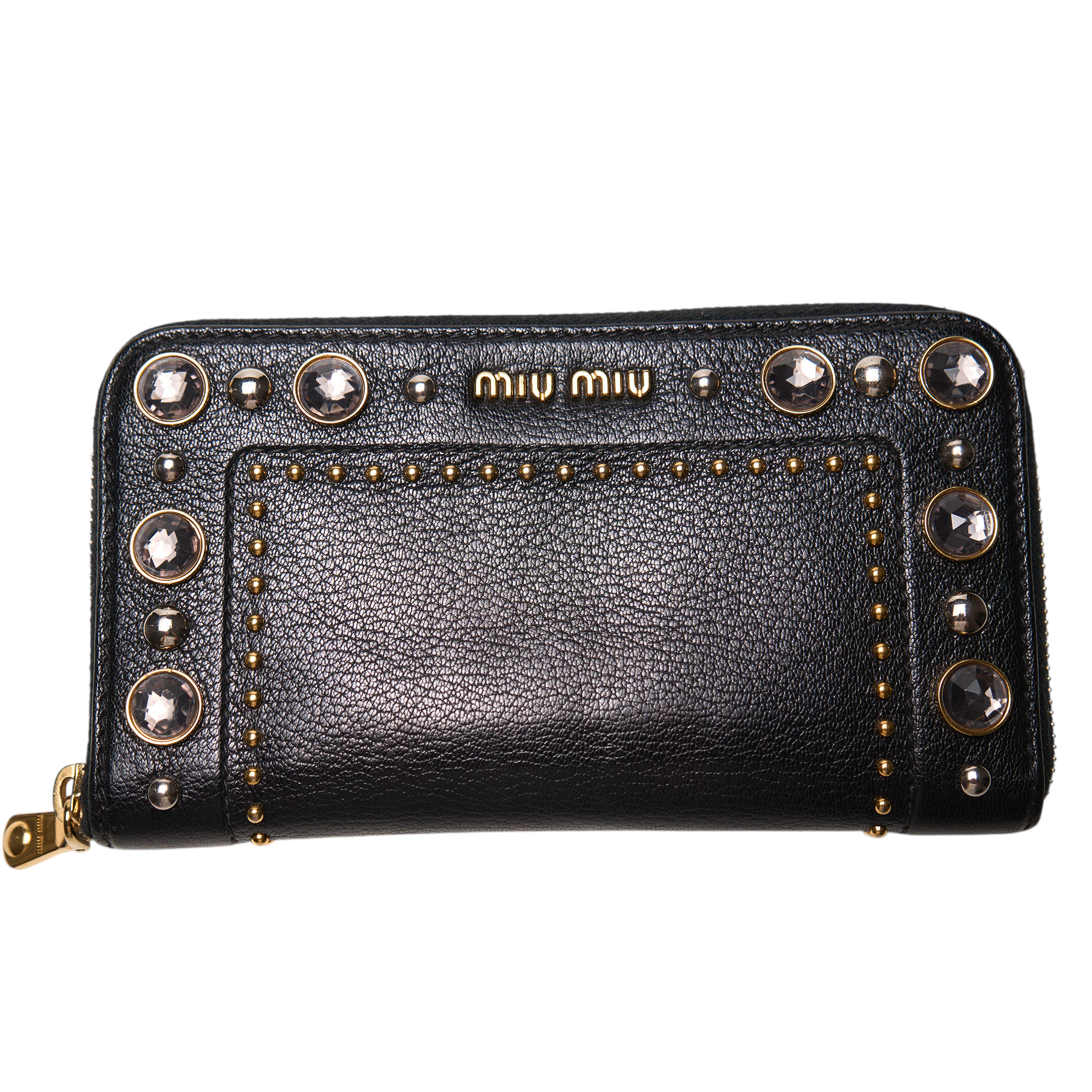 miu miu black long wallet