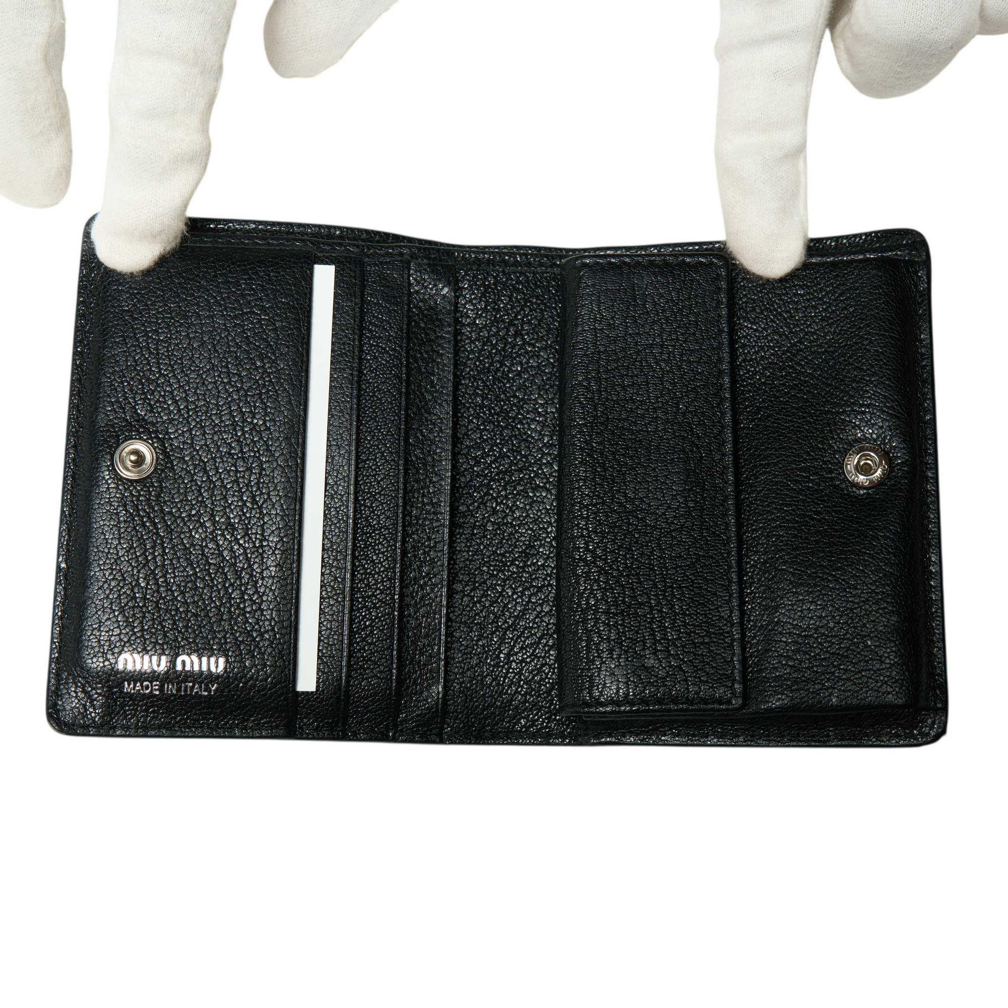 miu miu black bow wallet