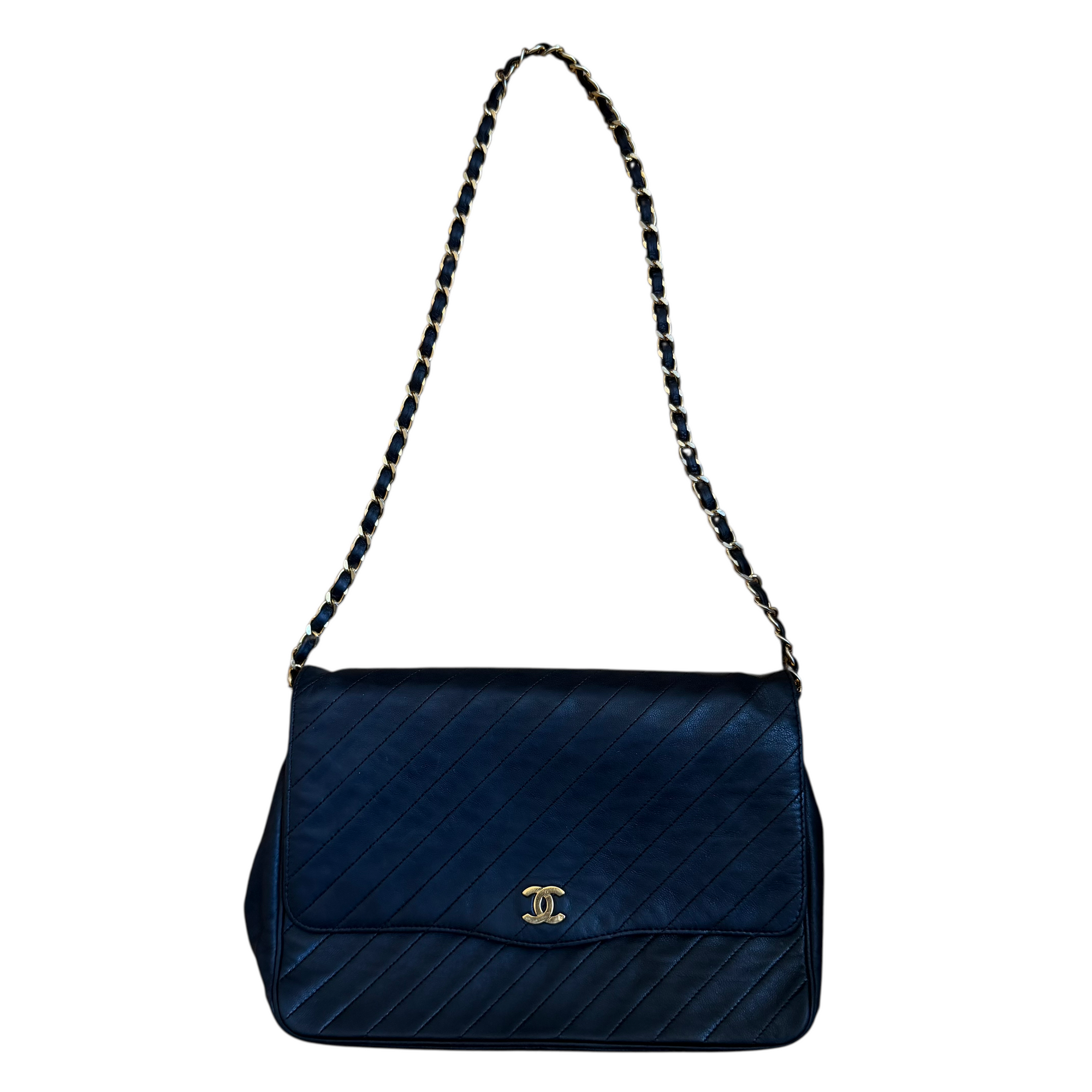 chanel 2000s black classic shoulder bag