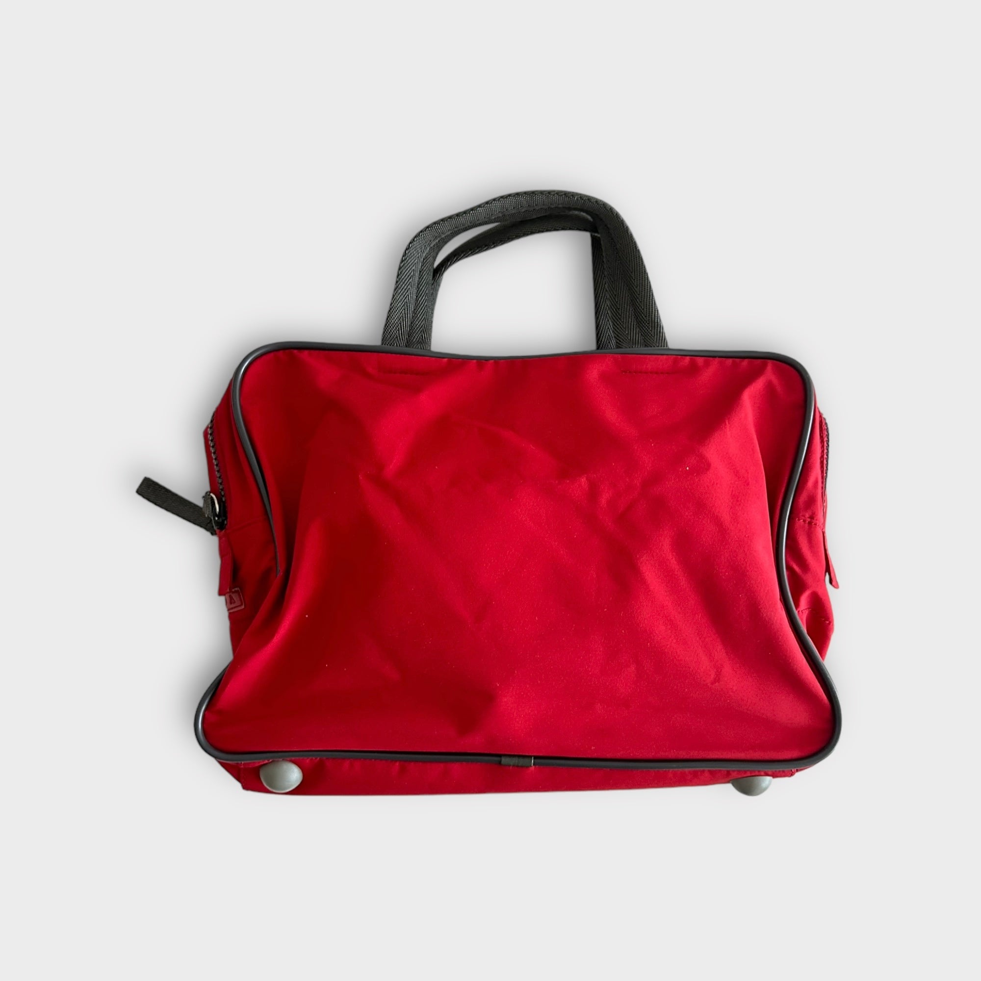 prada sport 2000s red nylon hand bag