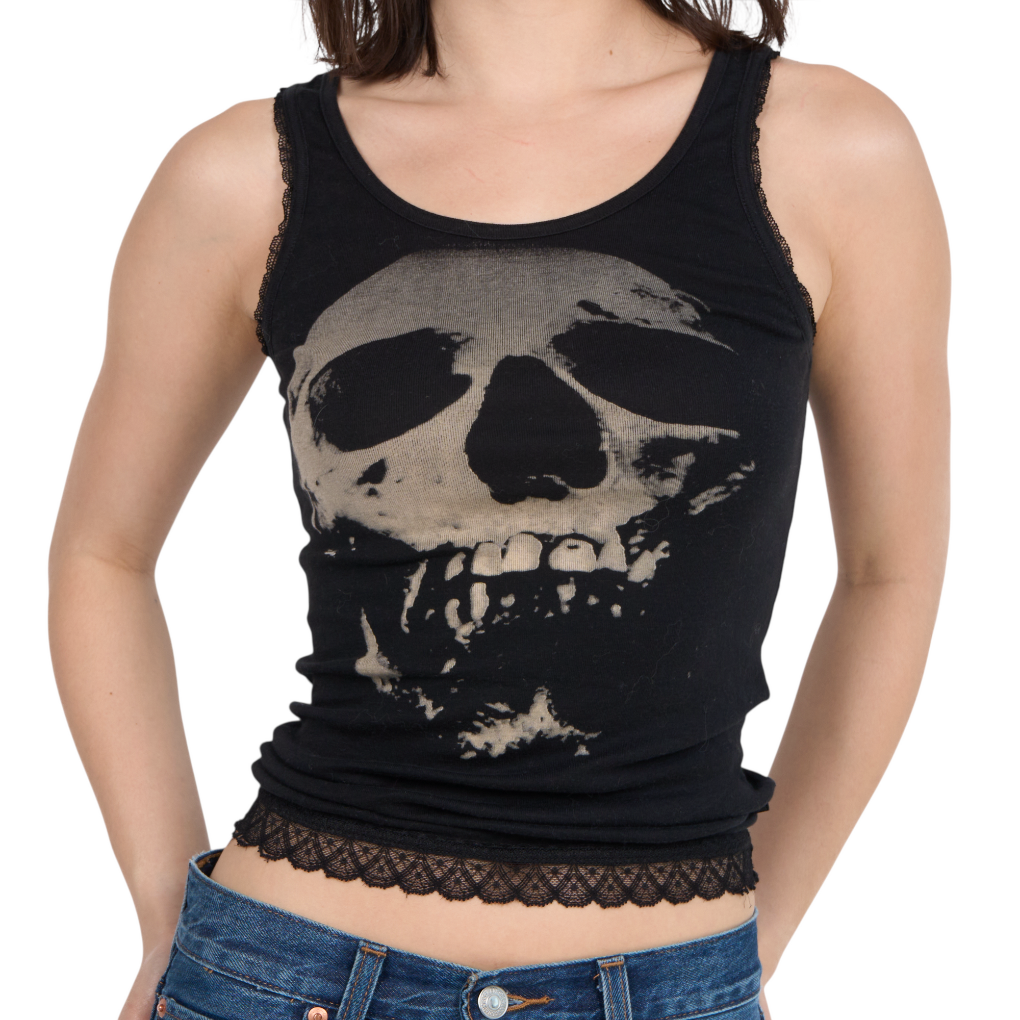 hysteric glamour black skull tank top