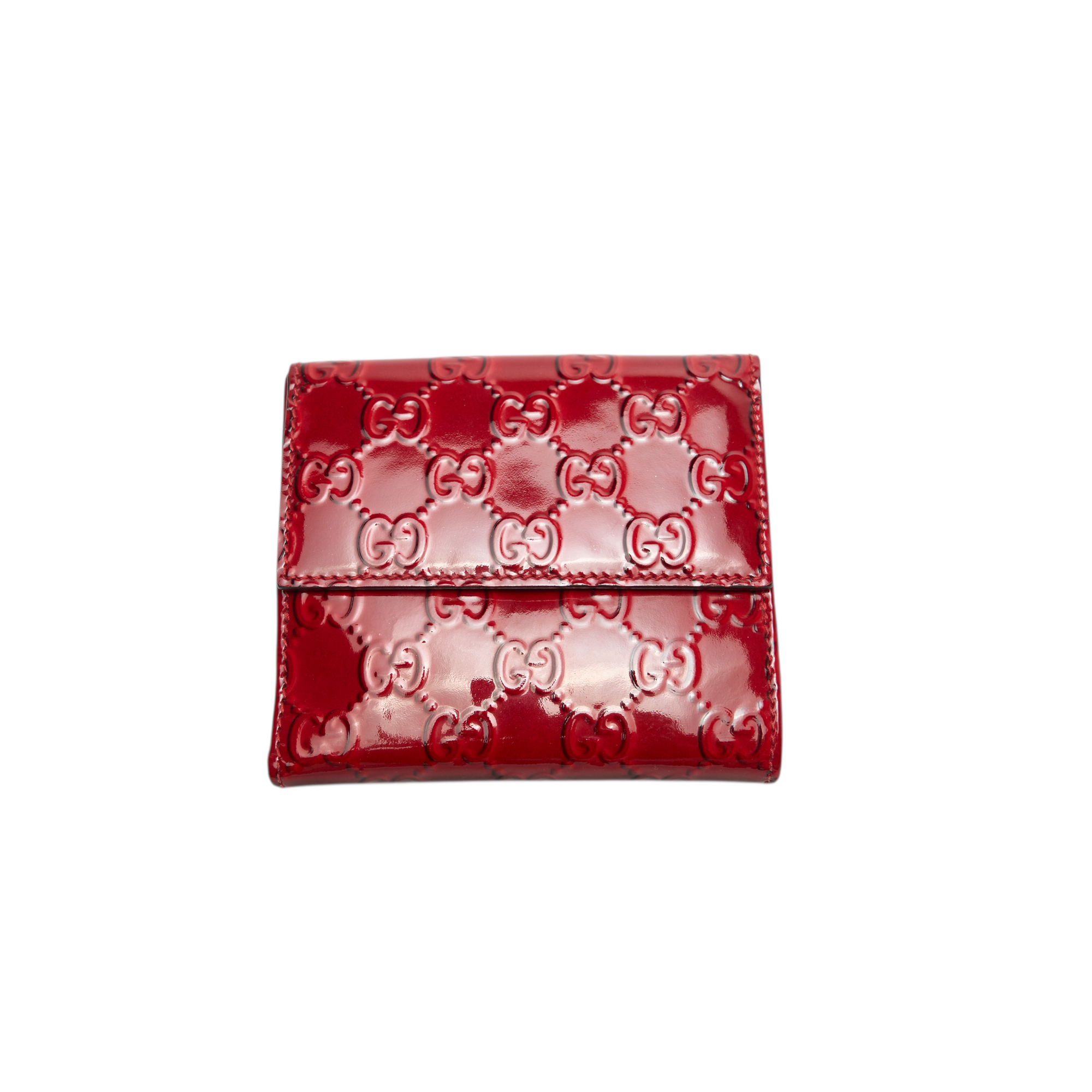 gucci 2000s red heart wallet