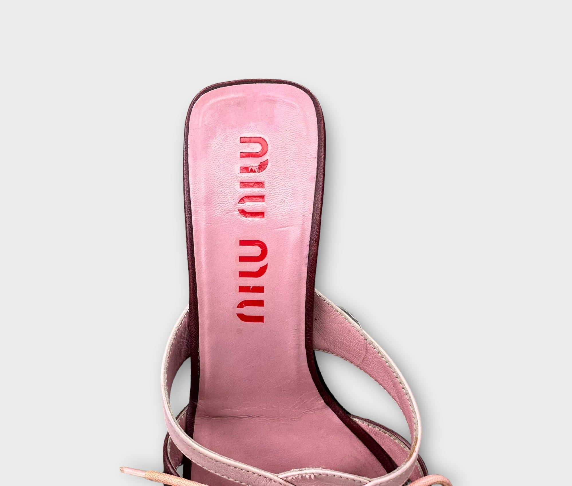 miu miu 2000s pink bow kitten heels