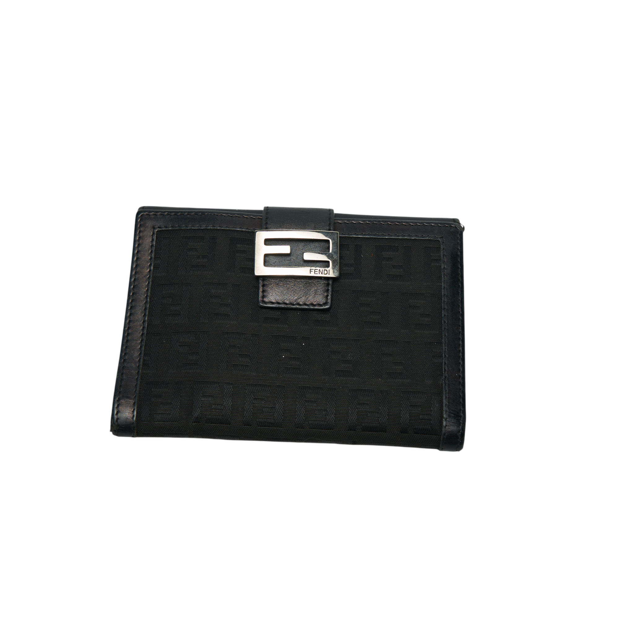 fendi 2000s black baguette wallet