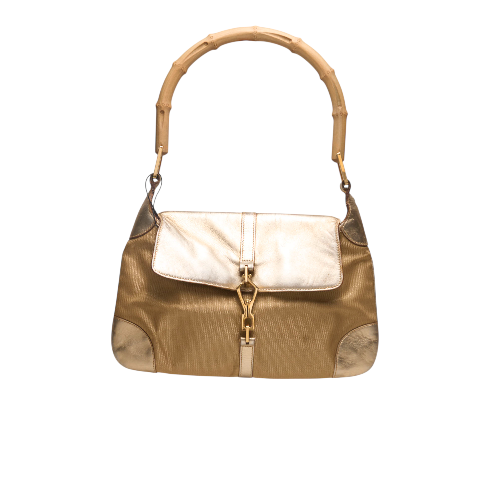 gucci 2000s gold bamboo bag