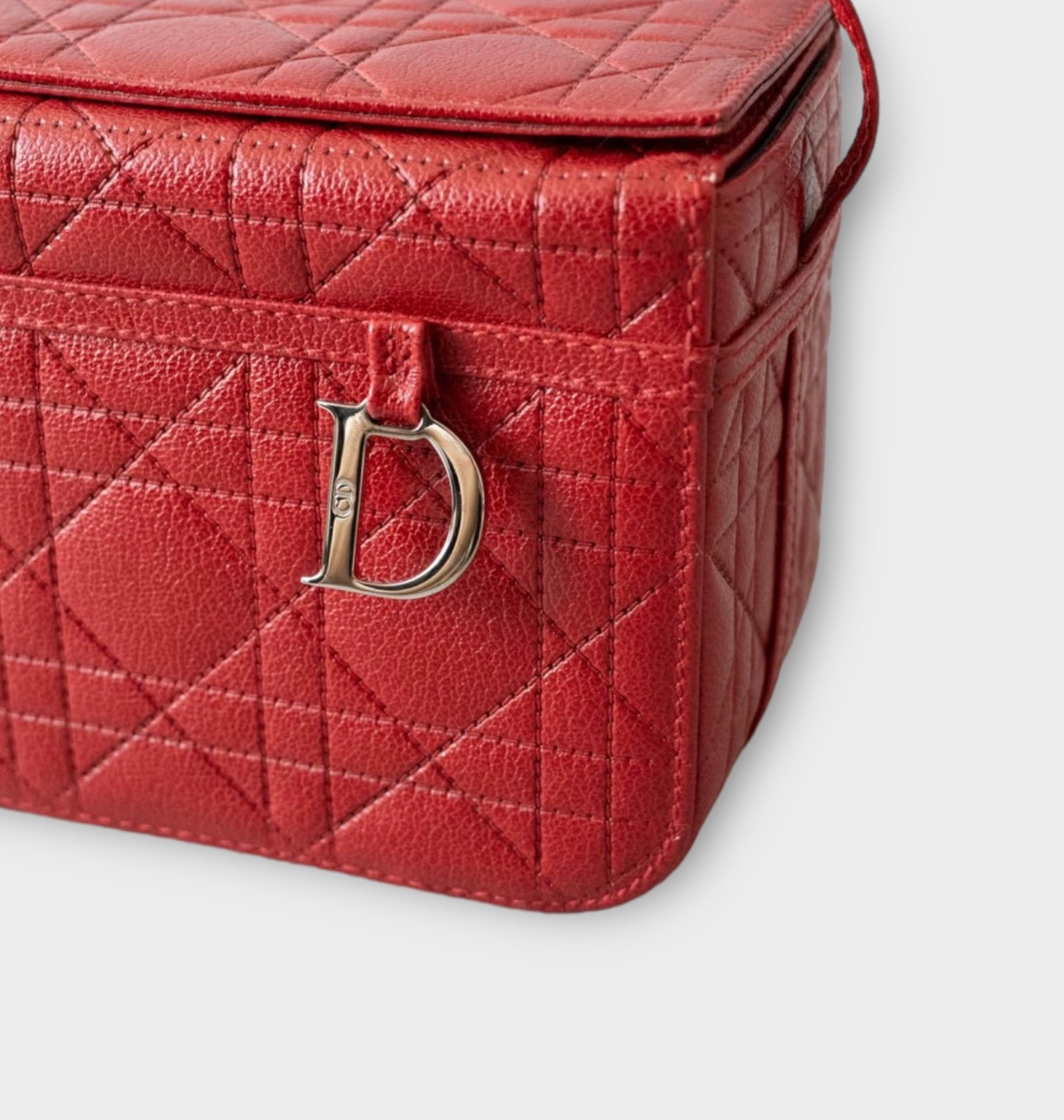 christian dior red lady dior cannage bag