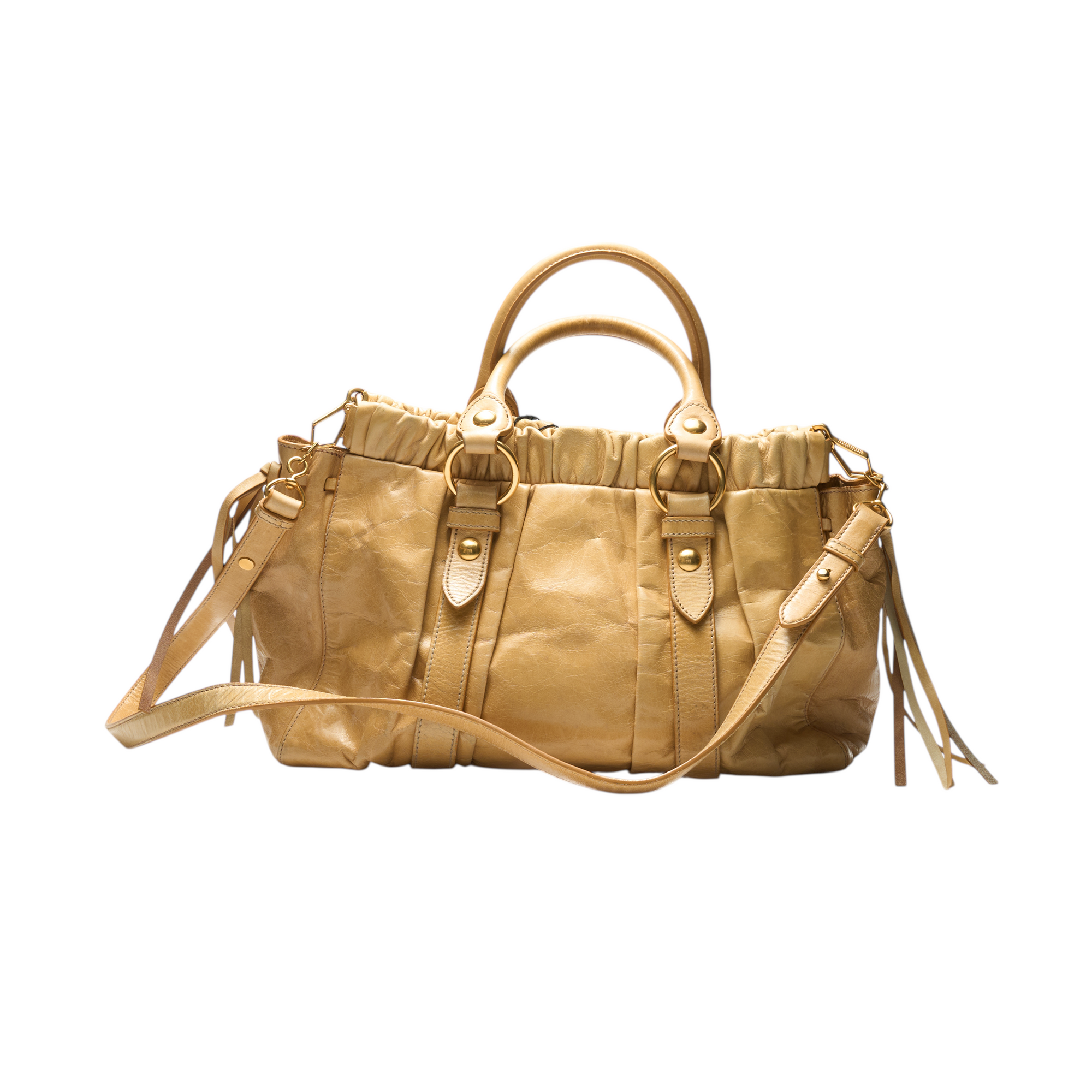 miu miu 2000s tan vitello bag