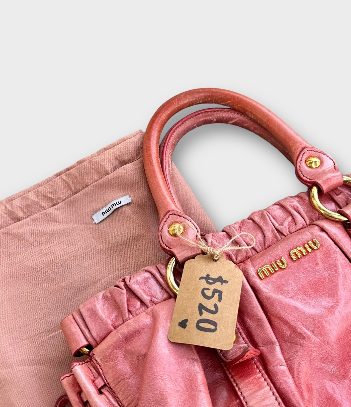 miu miu pink vitello shoulder bag