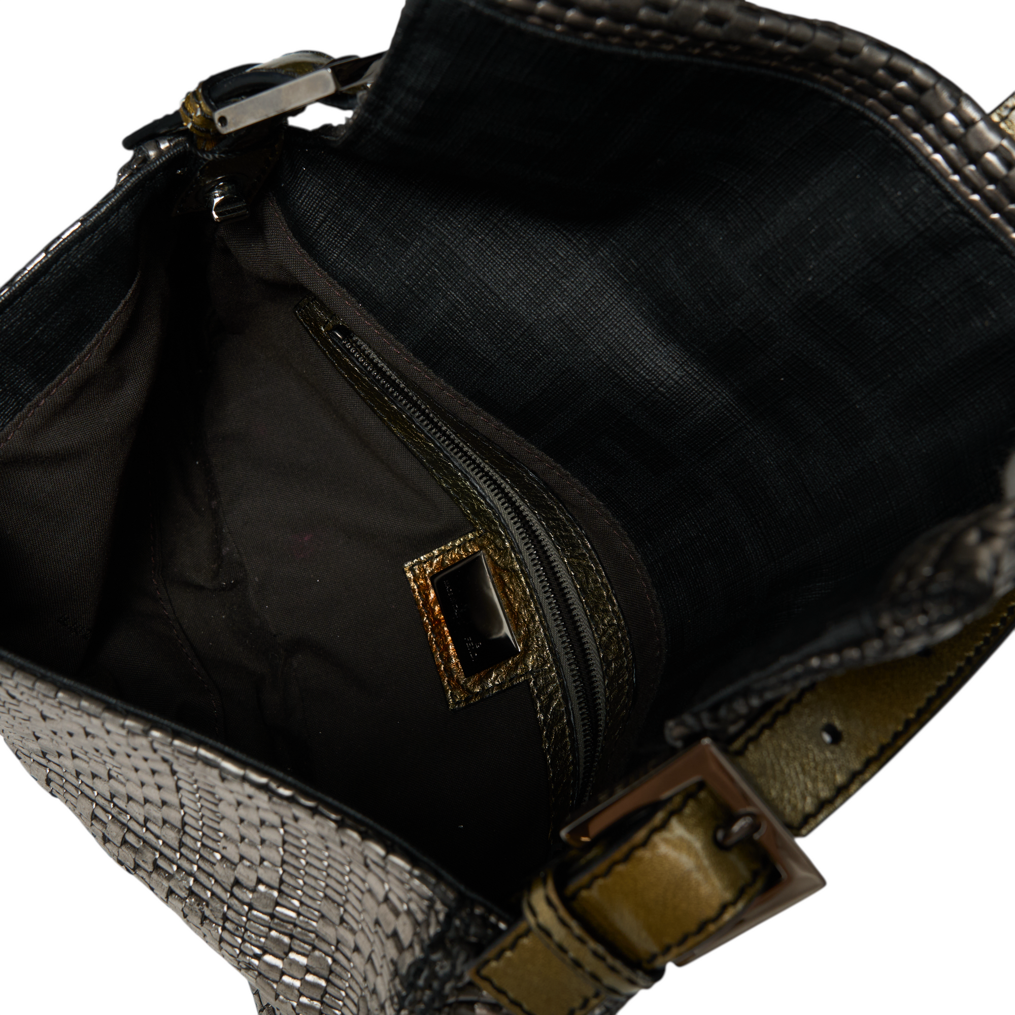 fendi 2000s silver baguette bag