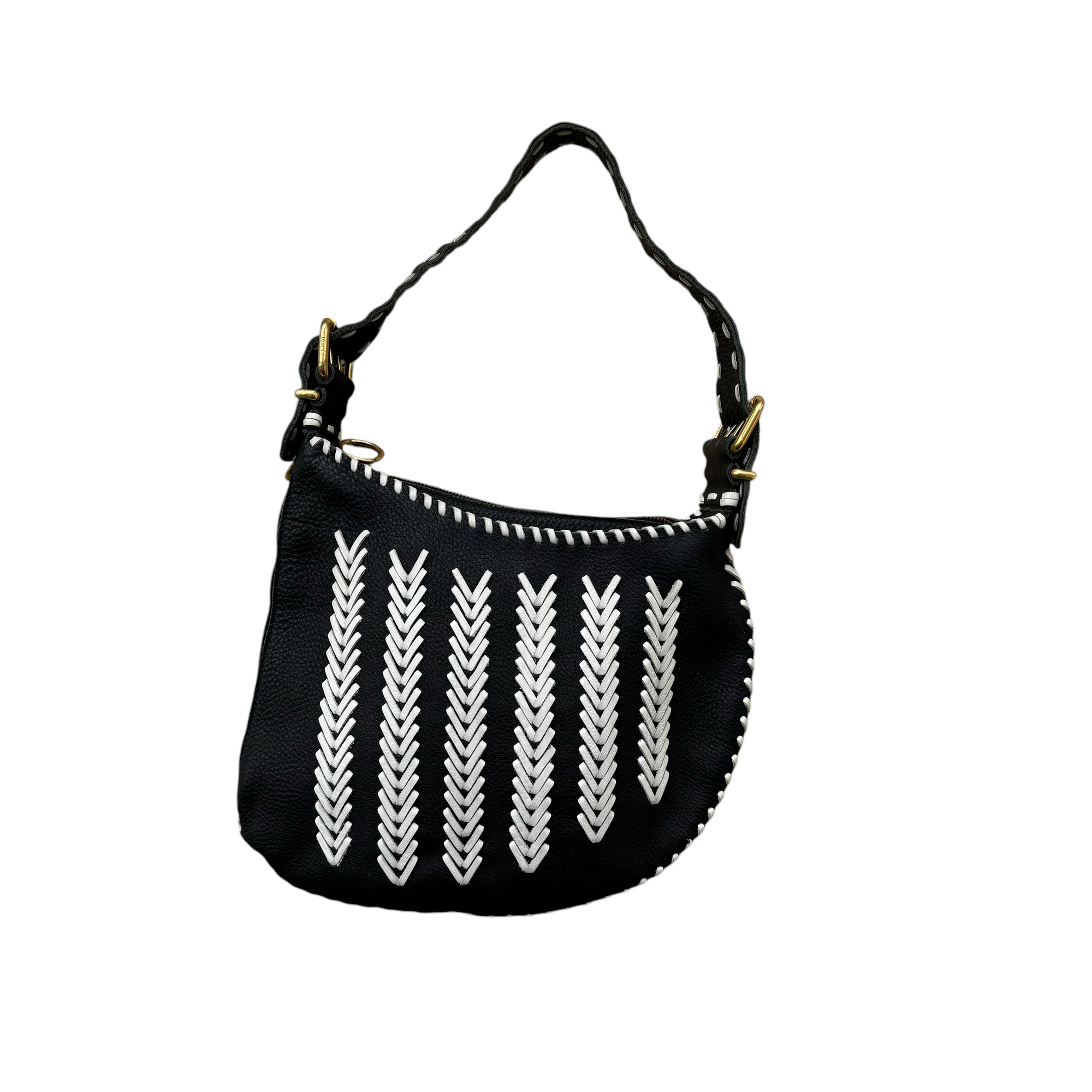 fendi black oyster shoulder bag