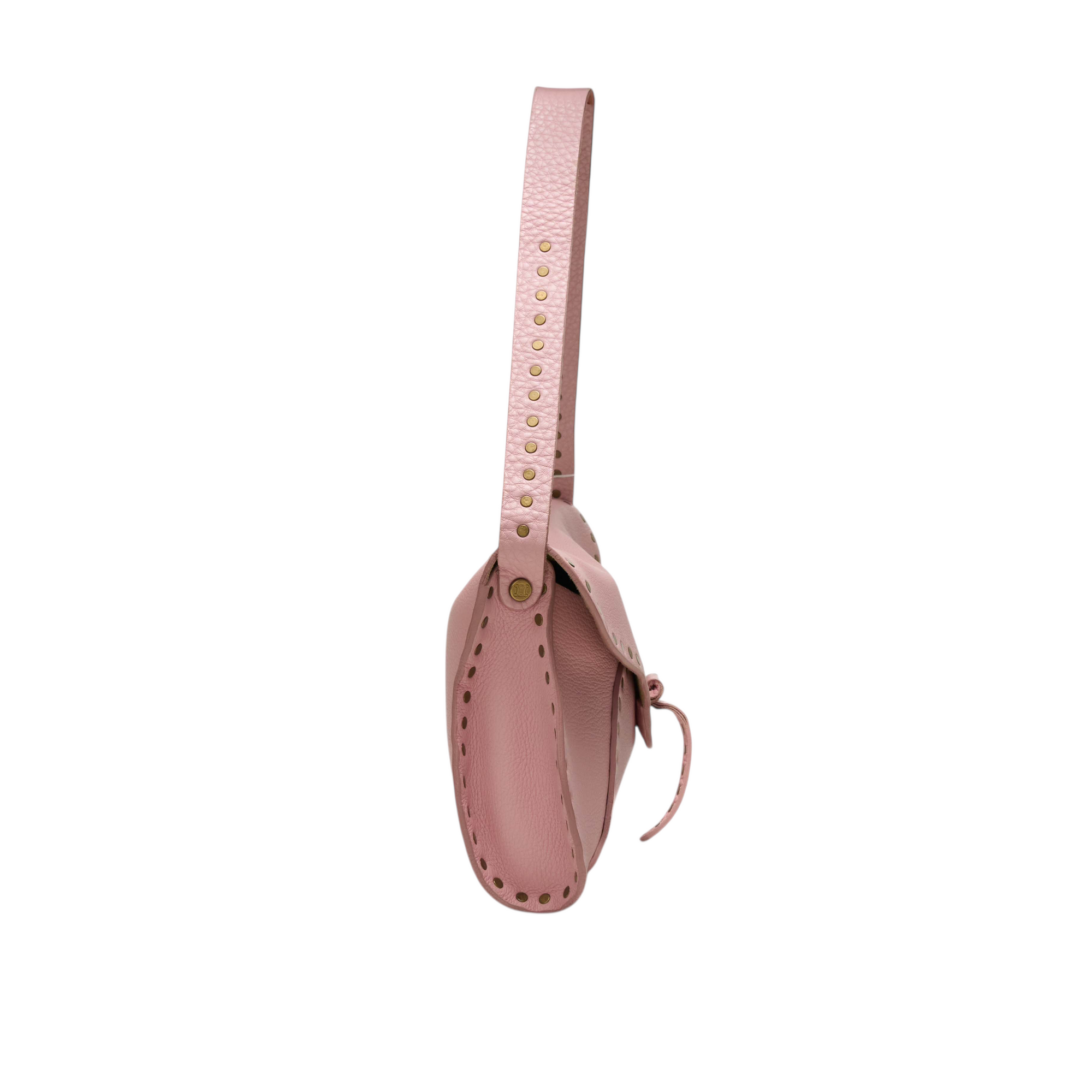 celine 2000s pink studded shoulder bag
