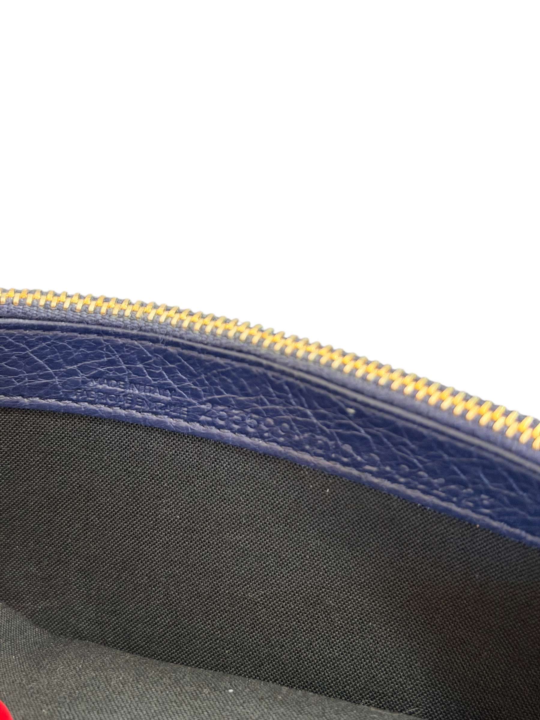 balenciaga 2000s navy blue city wallet