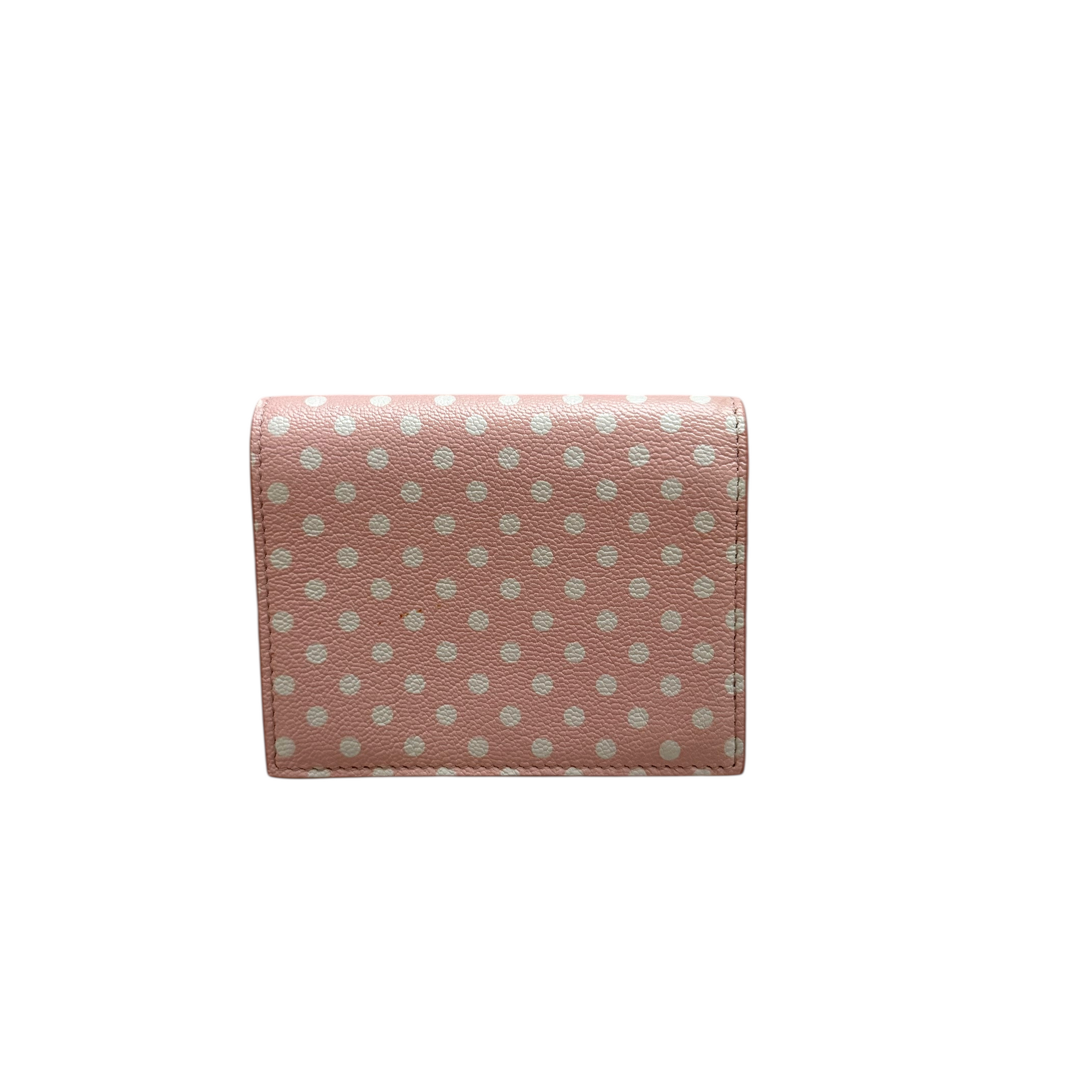 miu miu pink polka dot wallet