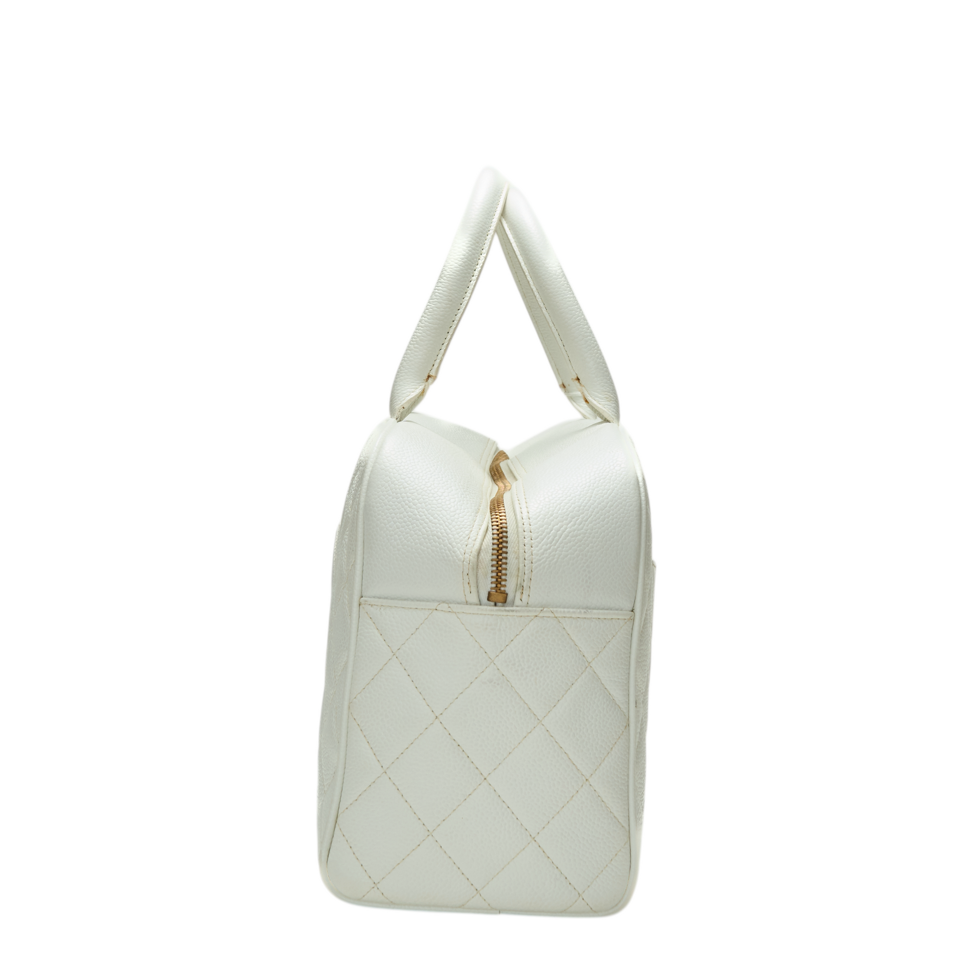 chanel 2003 white bowling bag