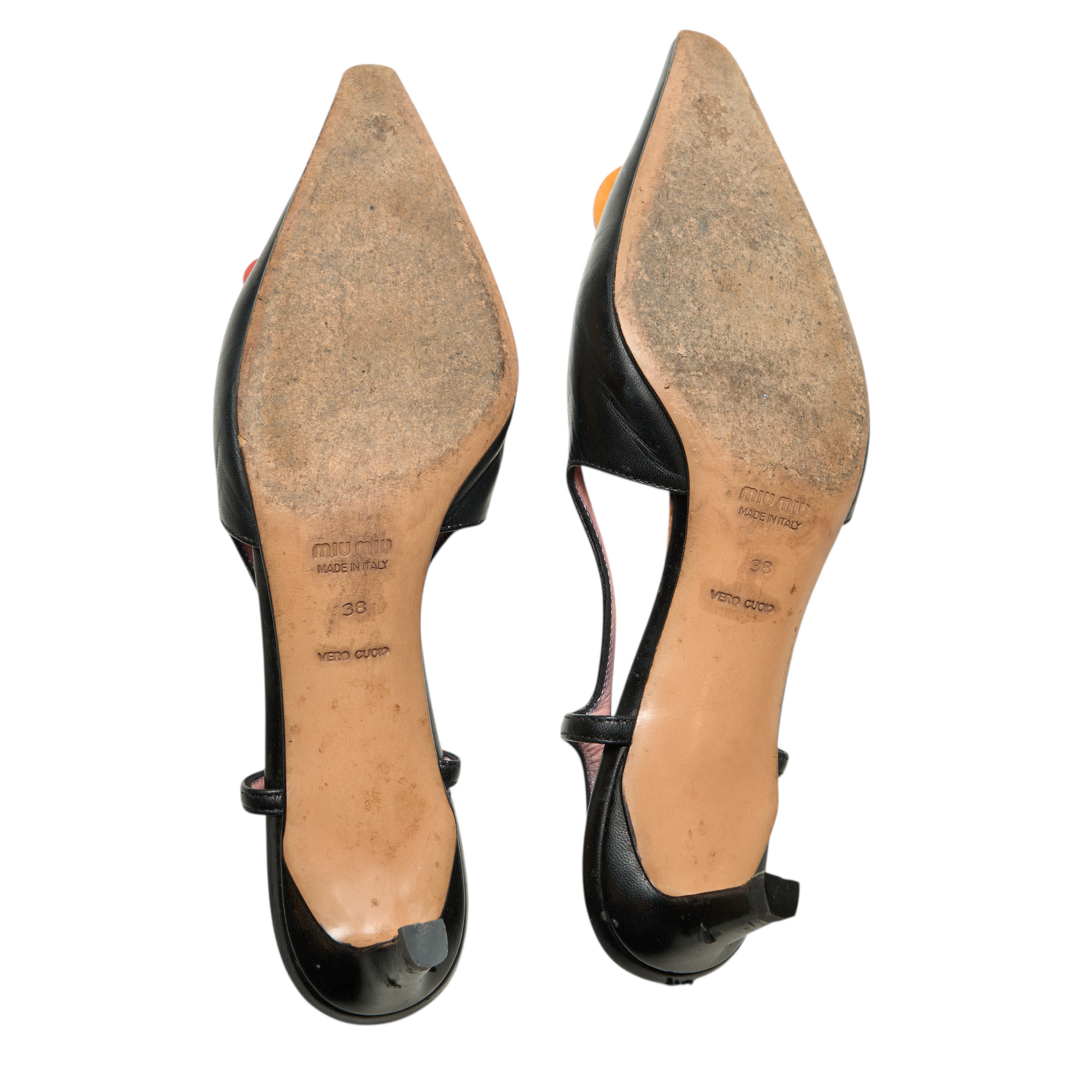 miu miu 2000s black flower kitten heels