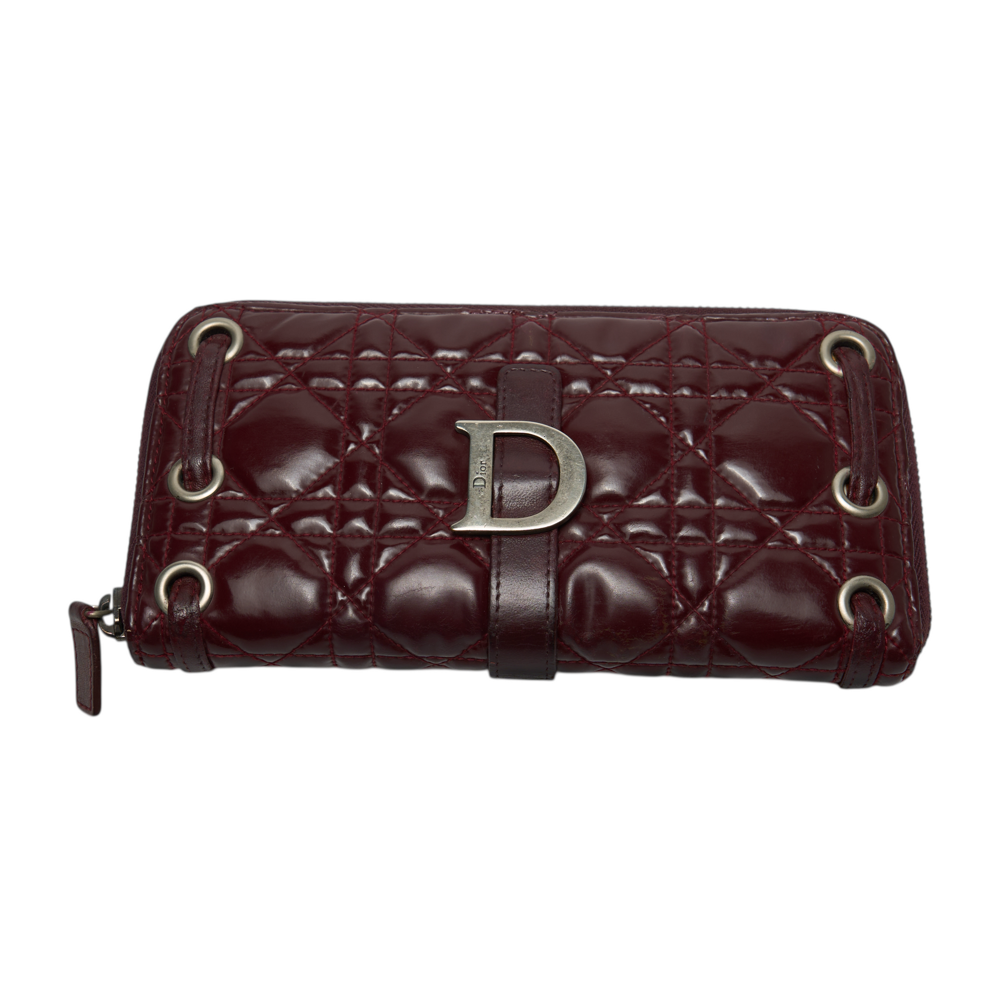 christian dior 2000s burgundy red wallet