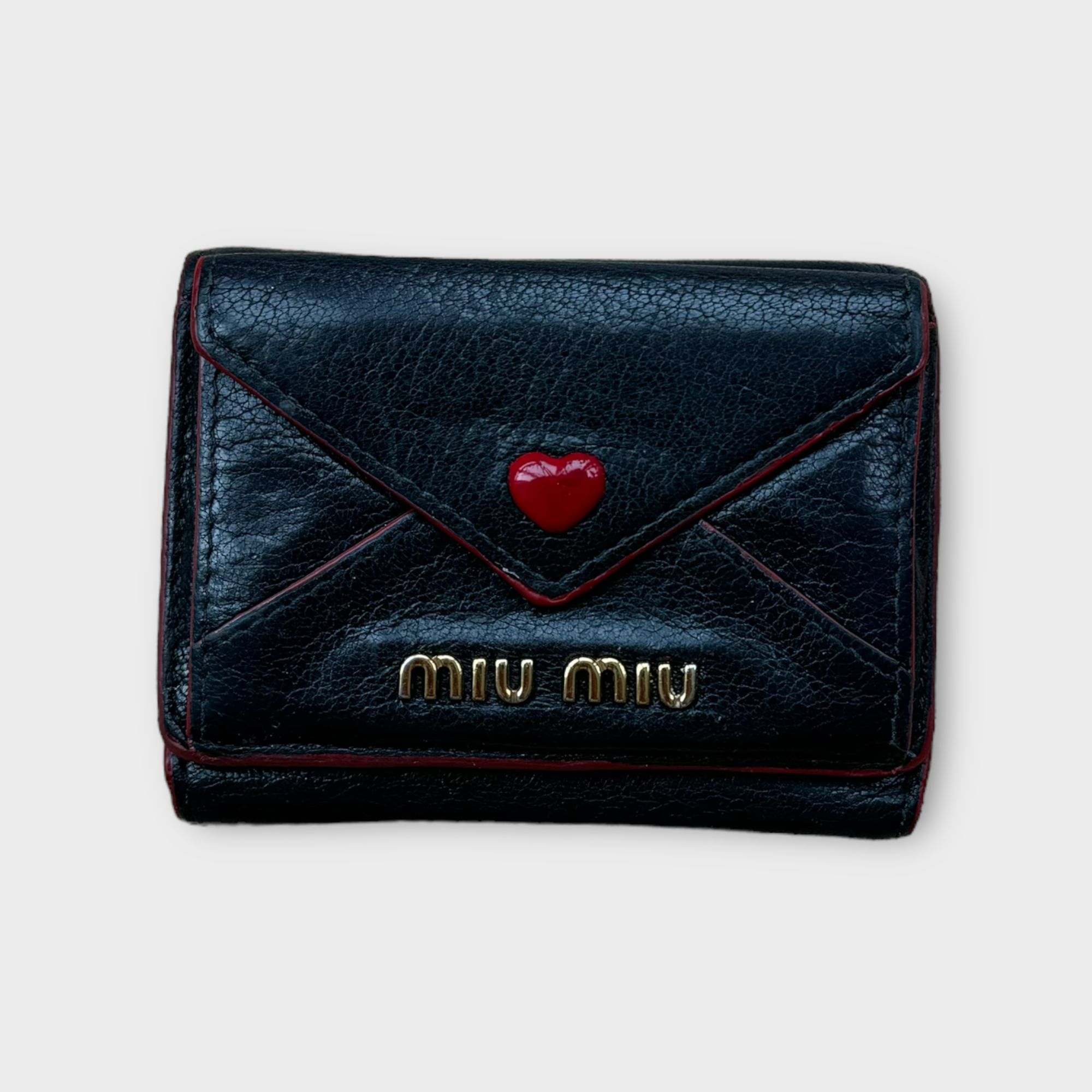 miu miu black love wallet