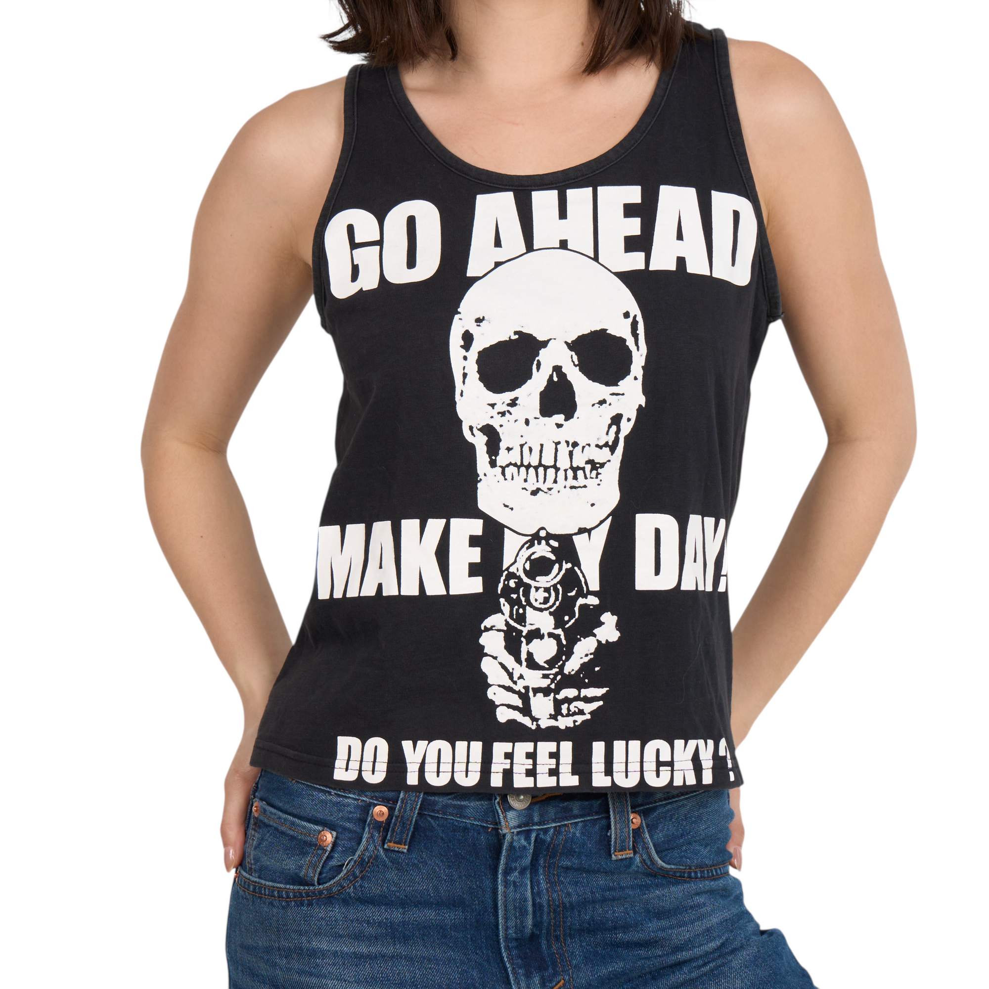 hysteric glamour black skull tank top