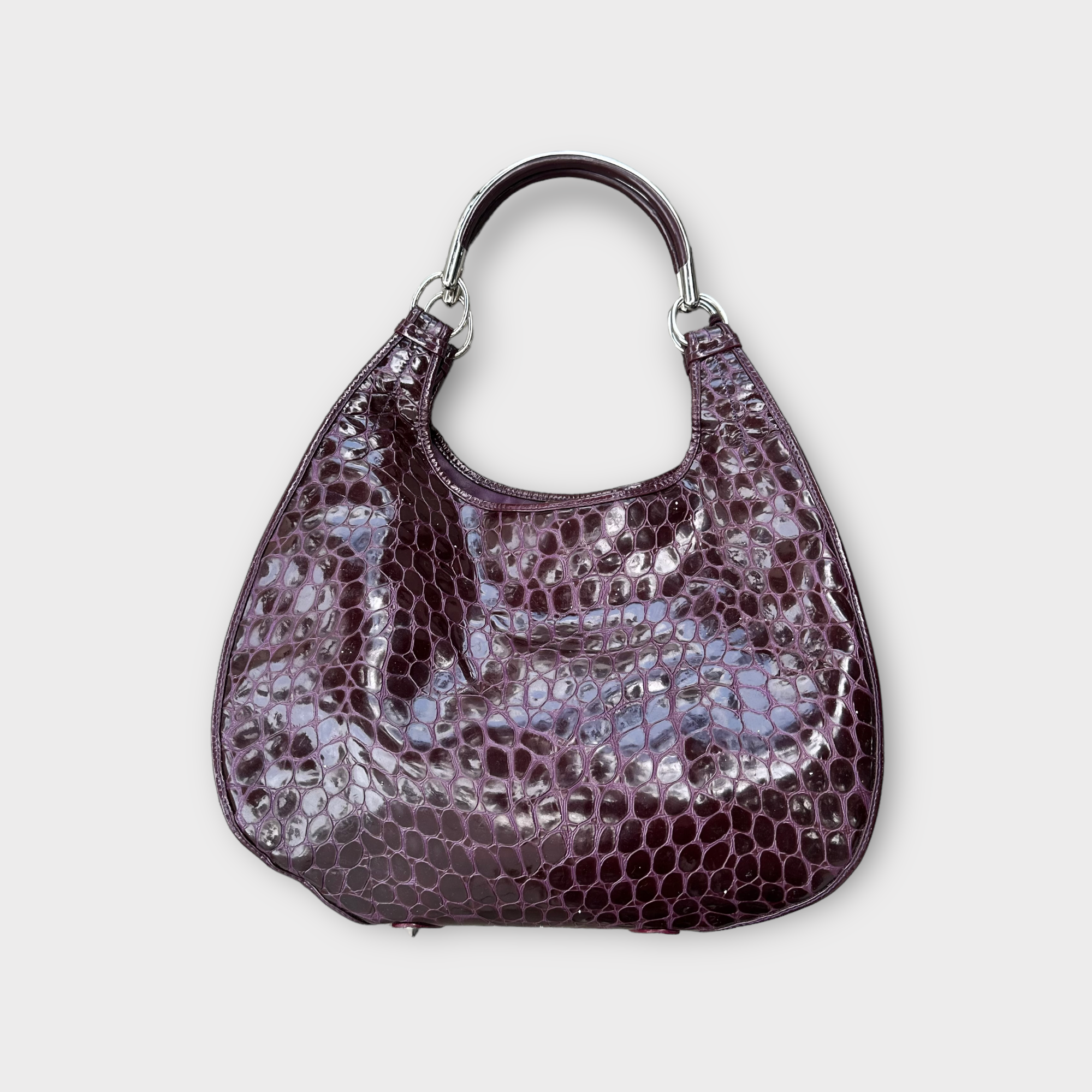 christian dior purple crocodile 61 tote bag