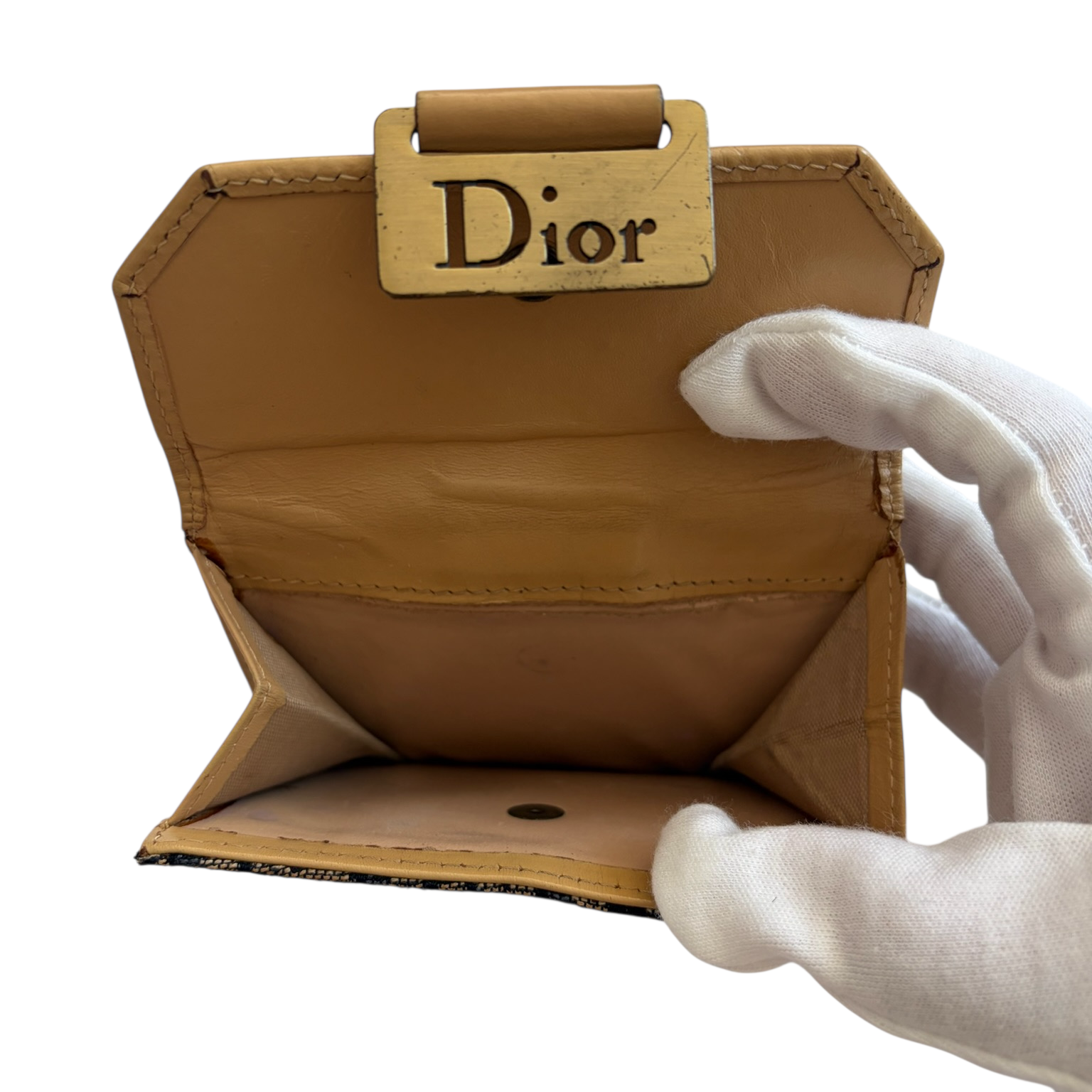christian dior 2000s tan columbus wallet