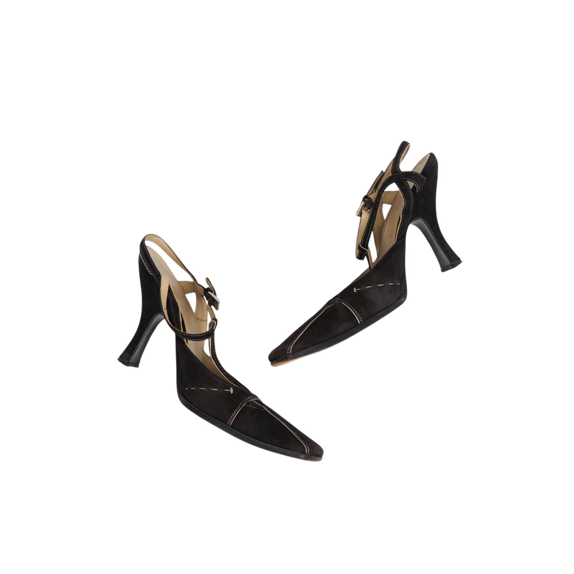 prada 2000s brown heels