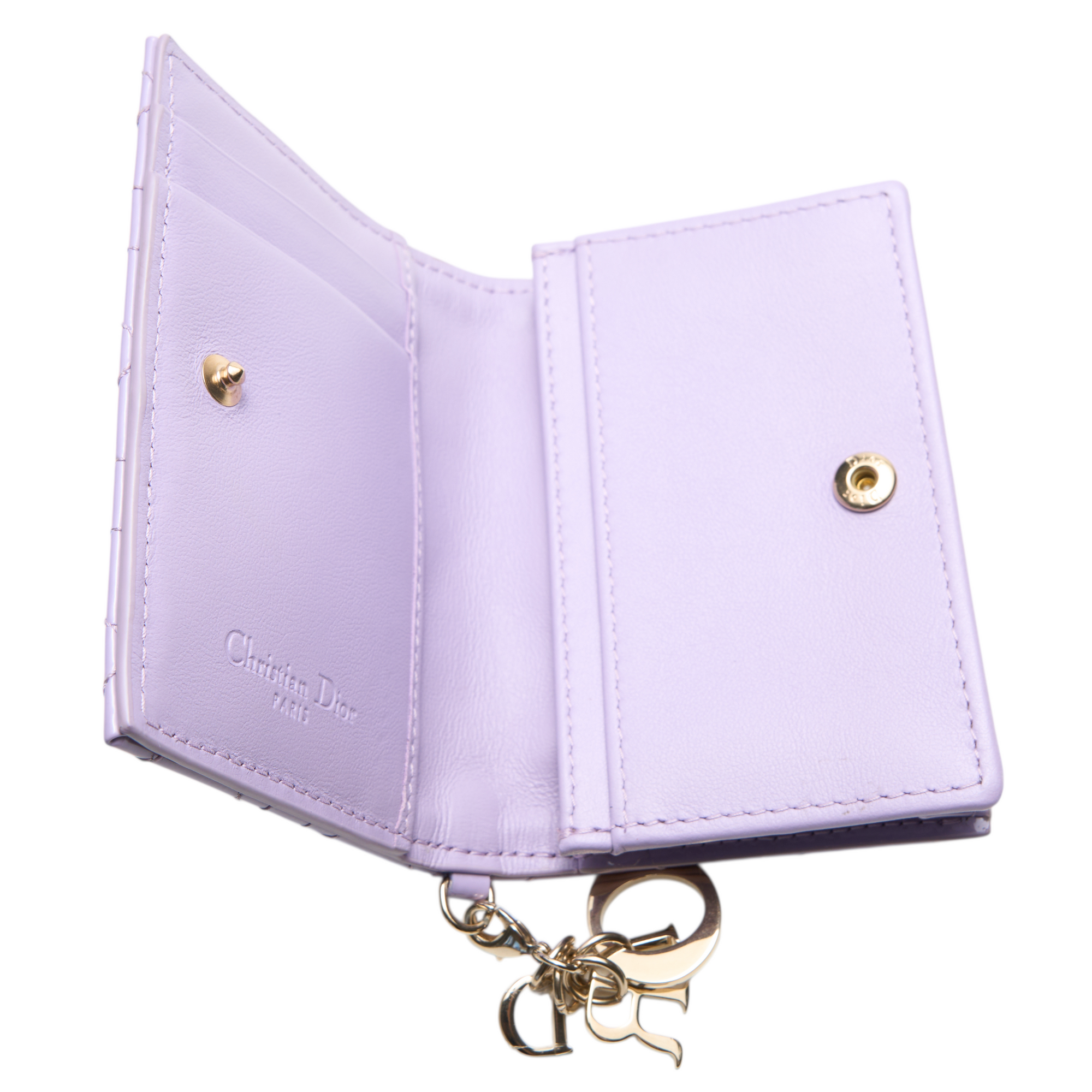 christian dior purple cannage wallet