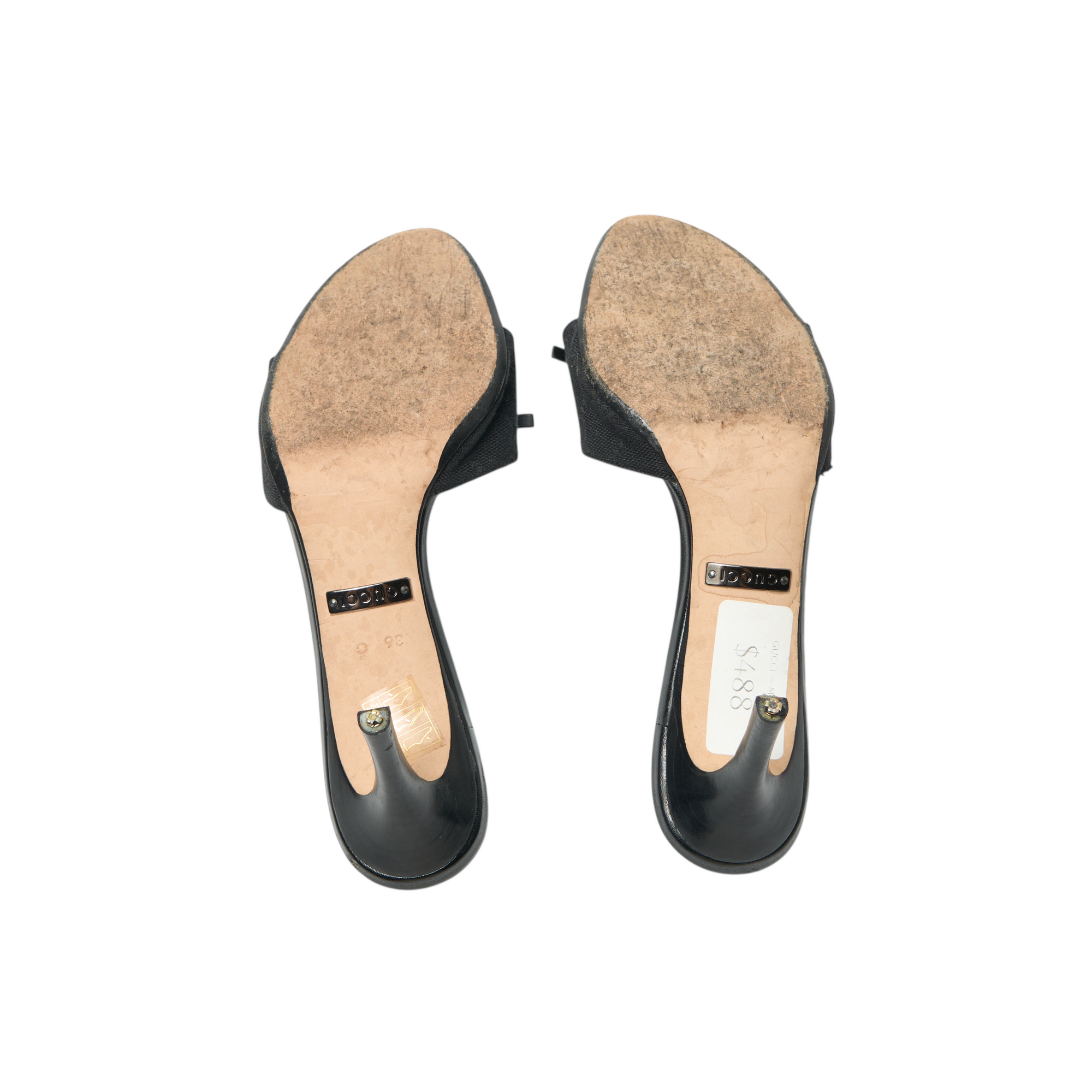 gucci 2000s black bow heels