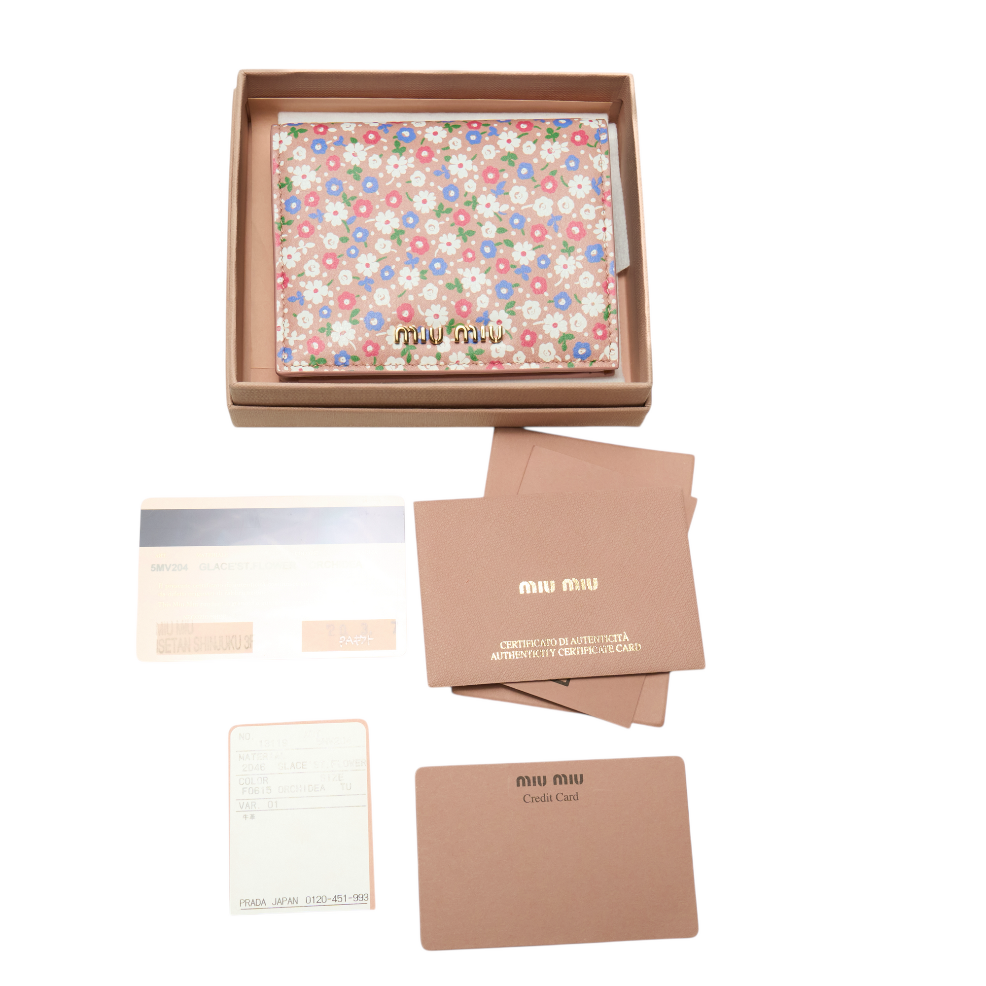 miu miu 2010s pink flower wallet