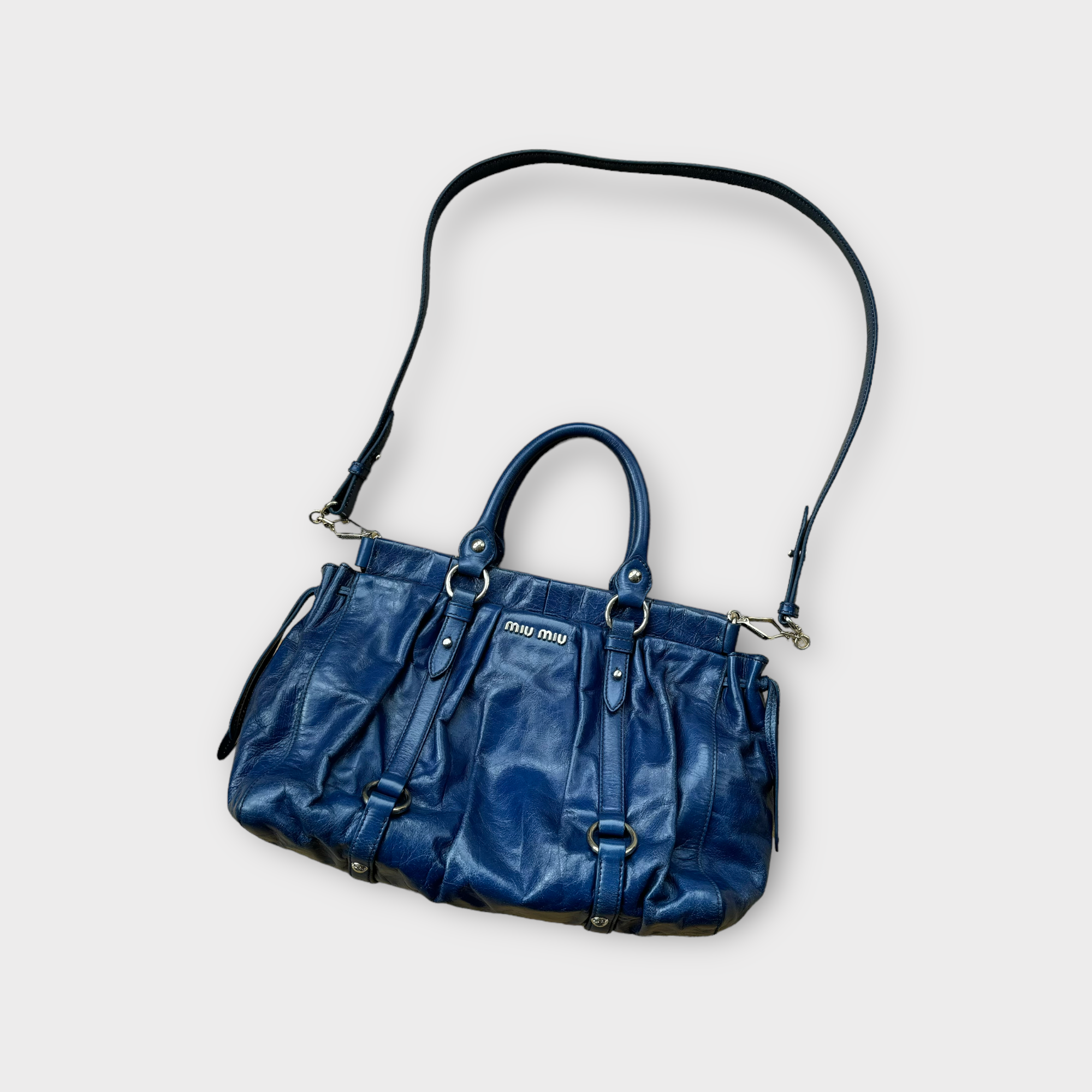 miu miu blue vitello bag