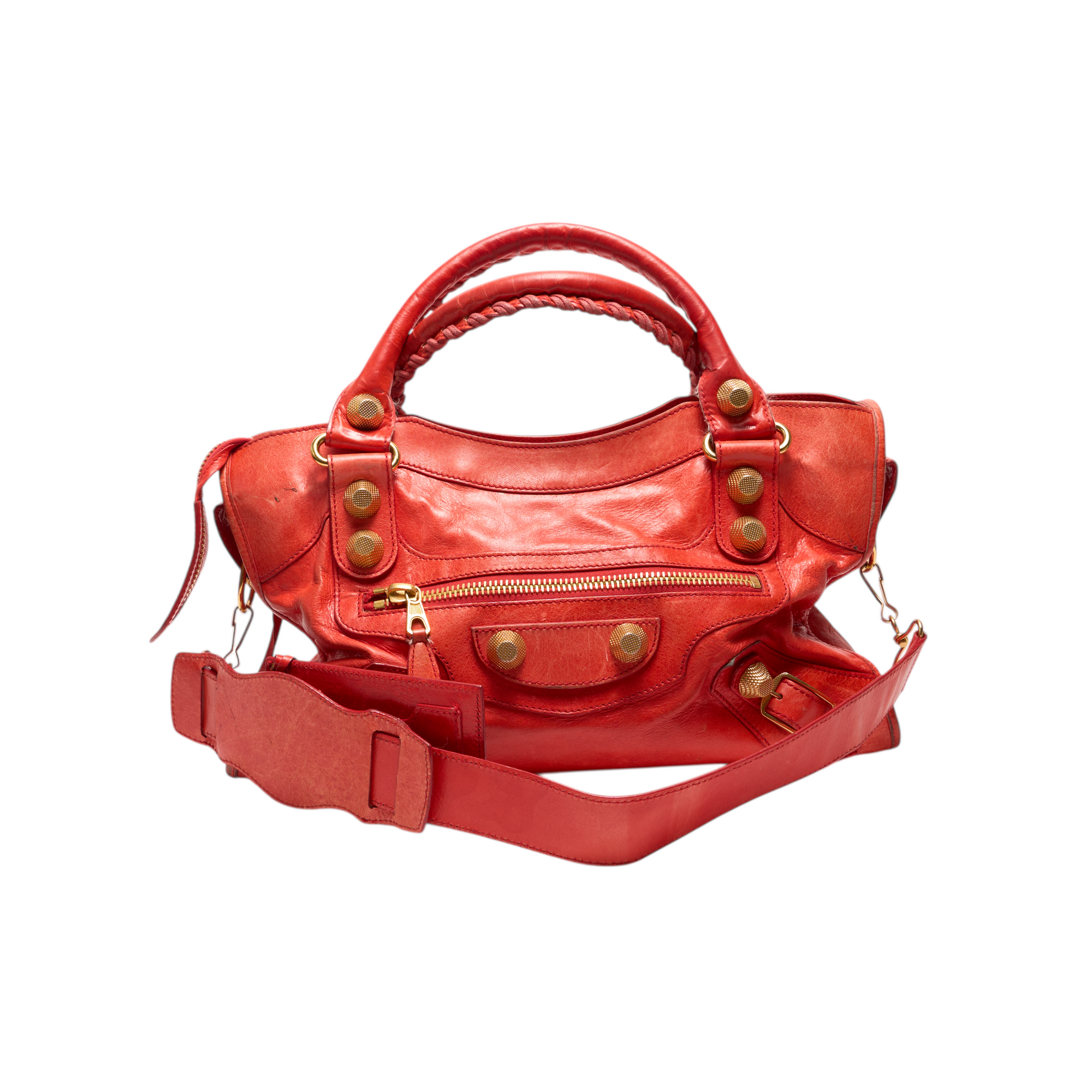 balenciaga 2000s bright red city bag
