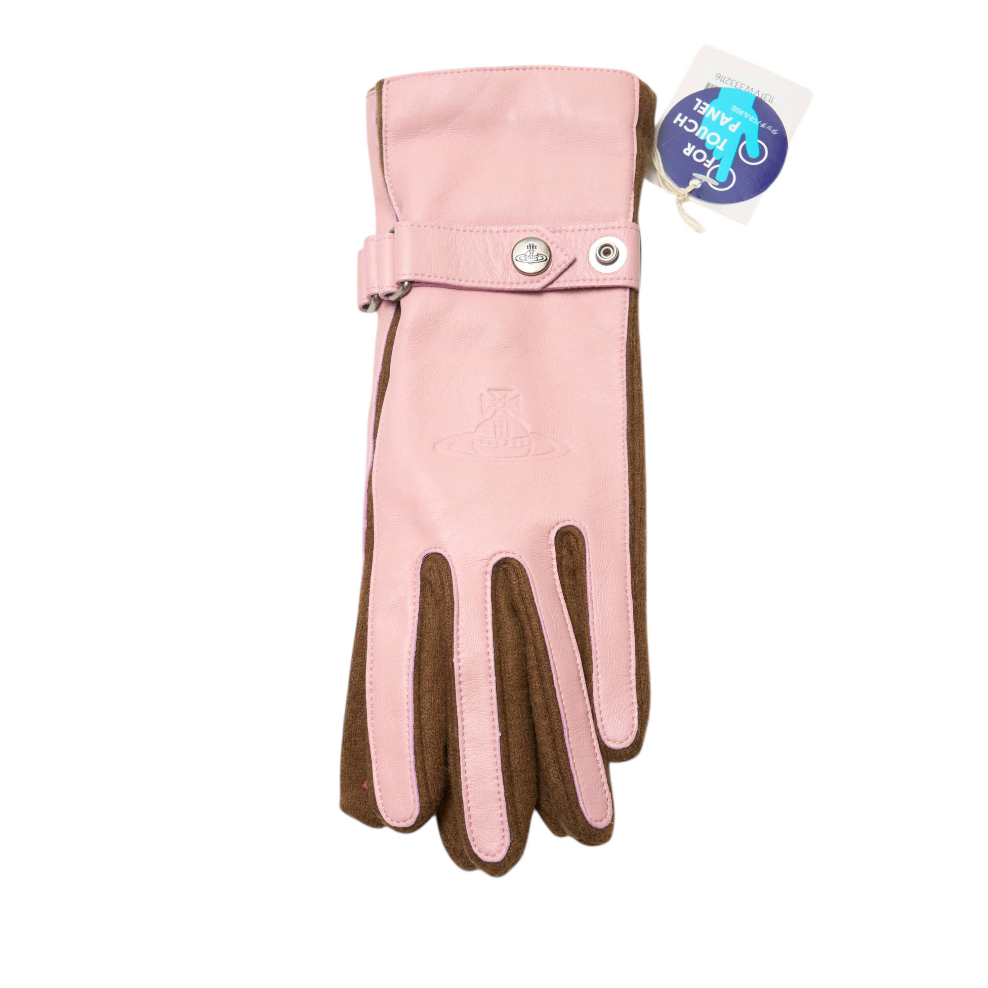 vivienne westwood pink and brown gloves