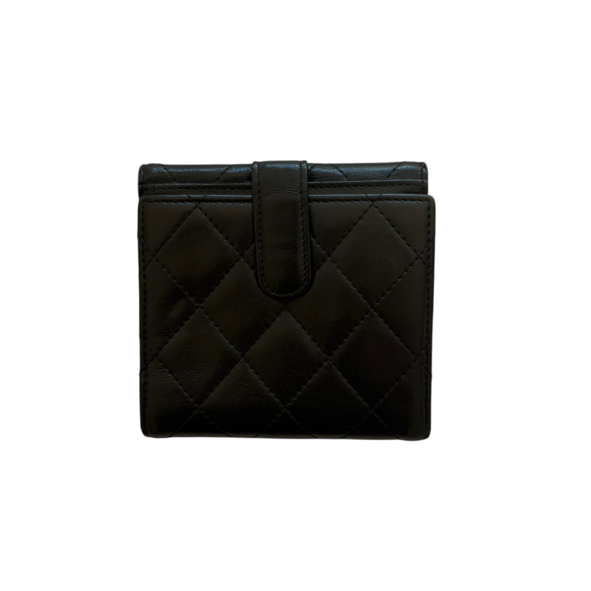 chanel 2000s black wallet