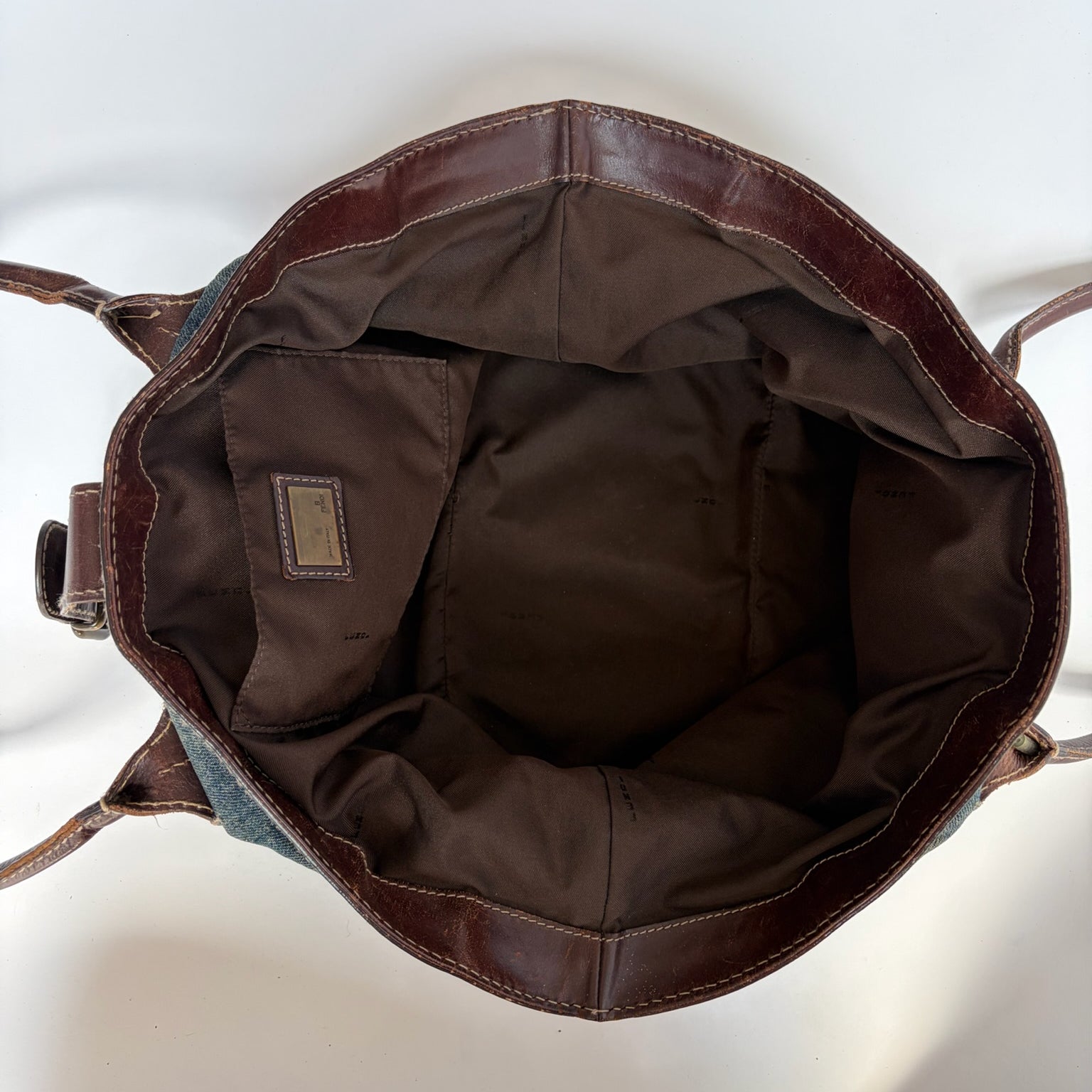 fendi 2000s denim tote bag