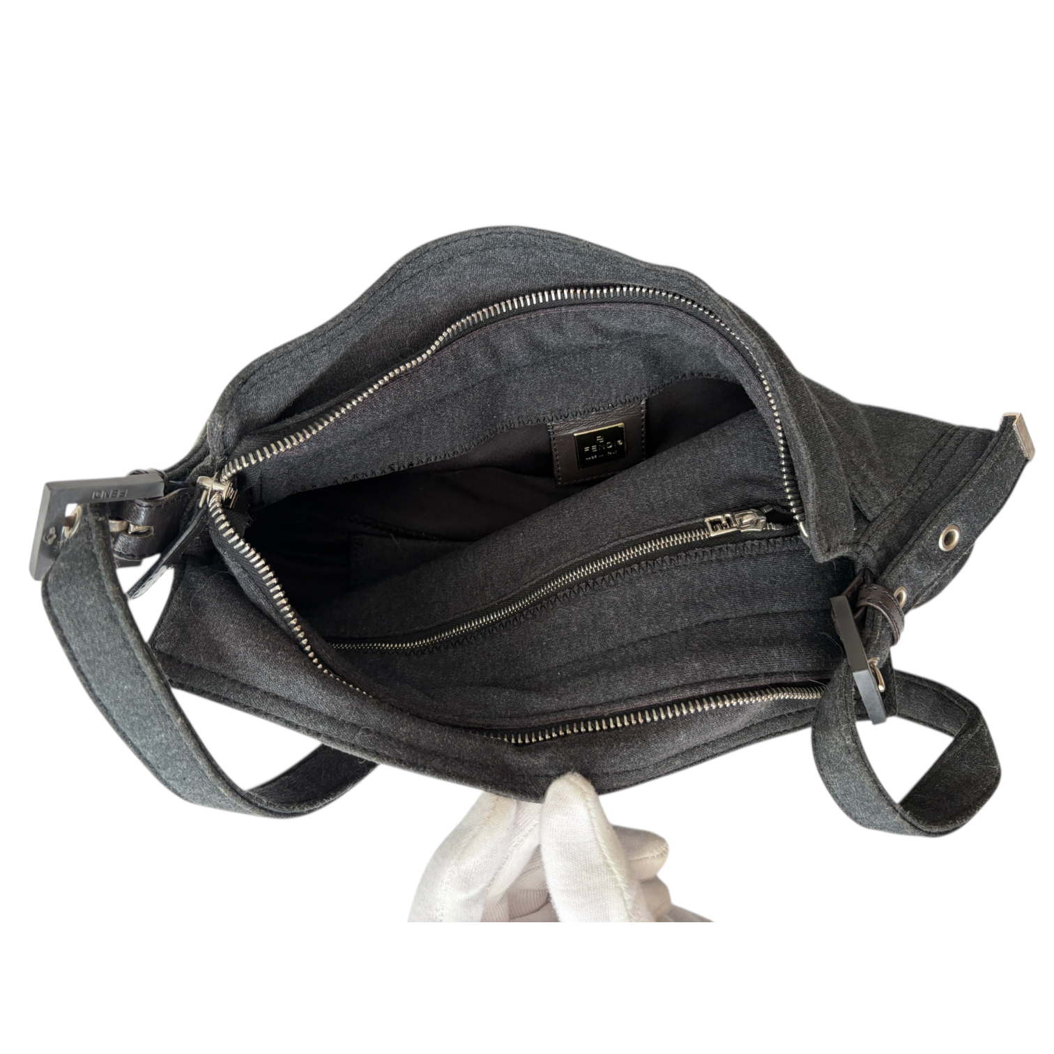fendi 2000s gray mamma baguette bag