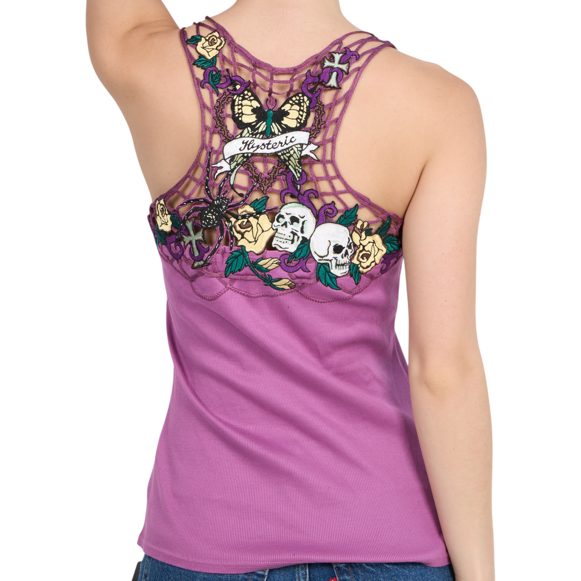 hysteric glamour purple lace tank top