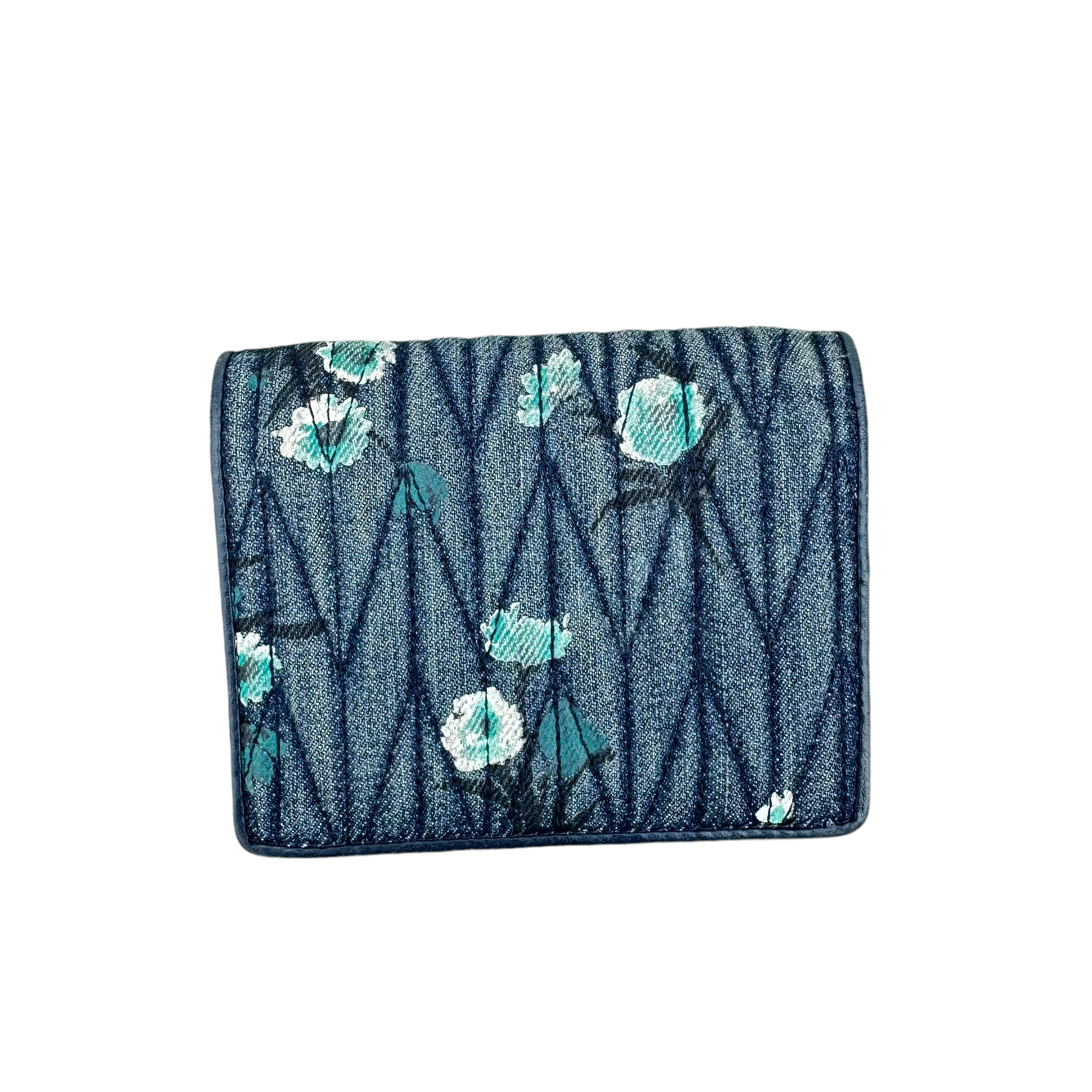 miu miu denim matelassé wallet