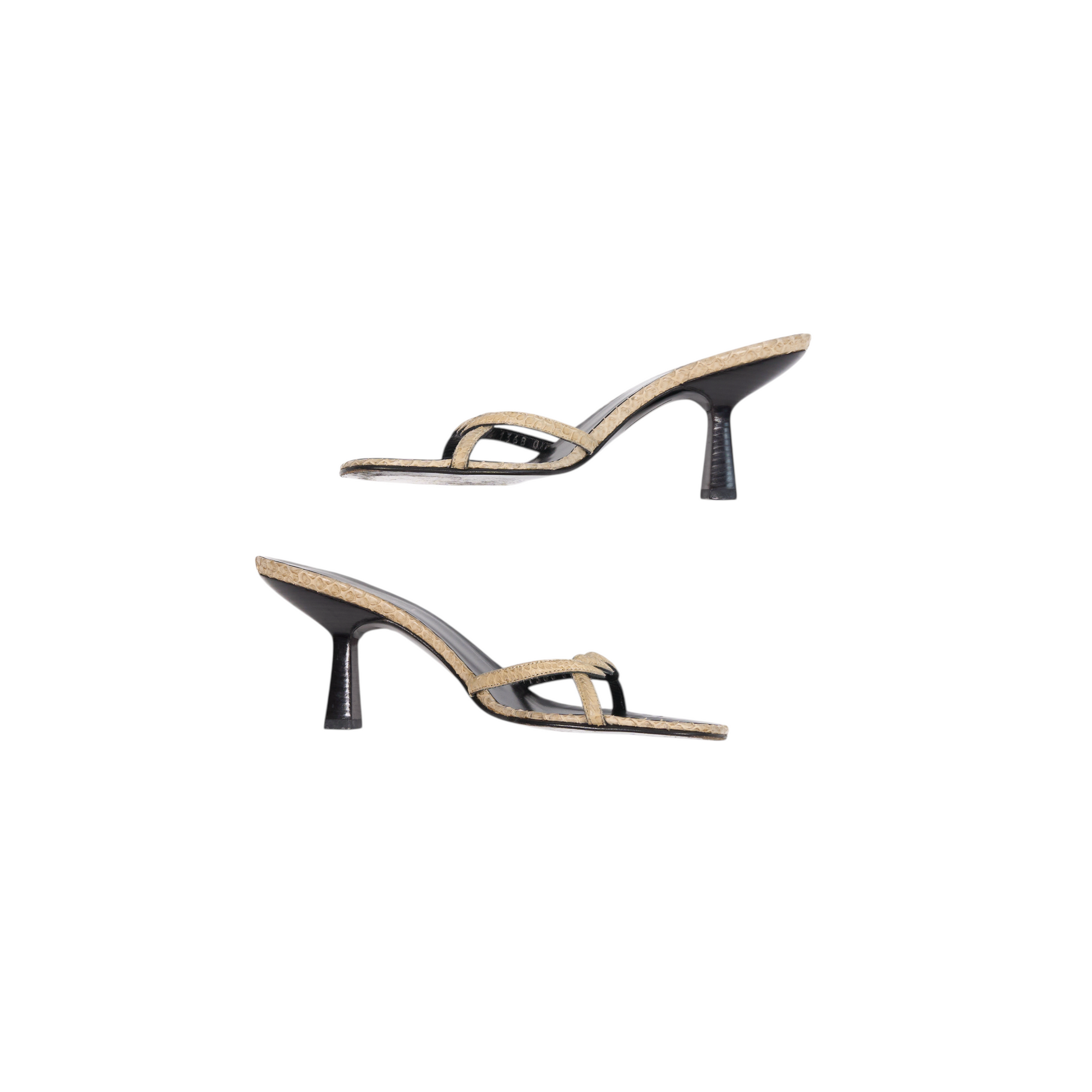 gucci 2000s cream python kitten heels