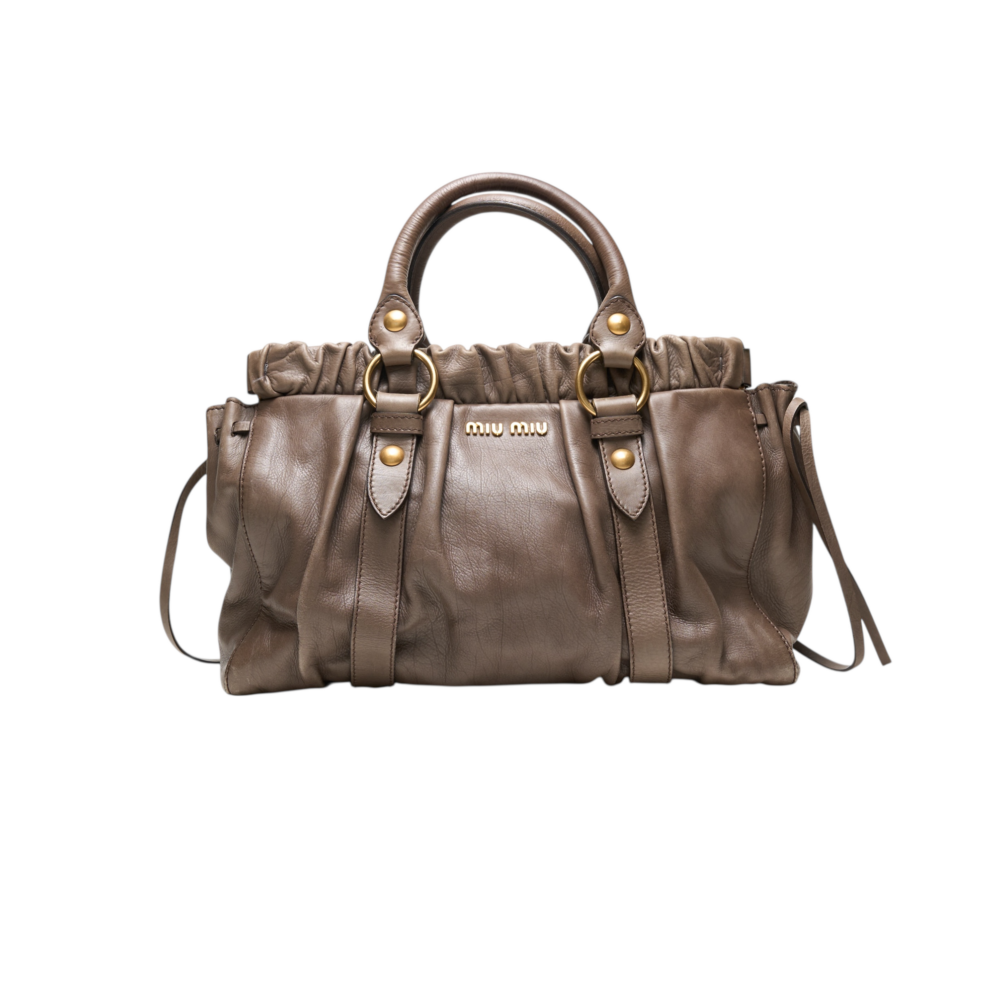 miu miu 2000s gray vitello bag