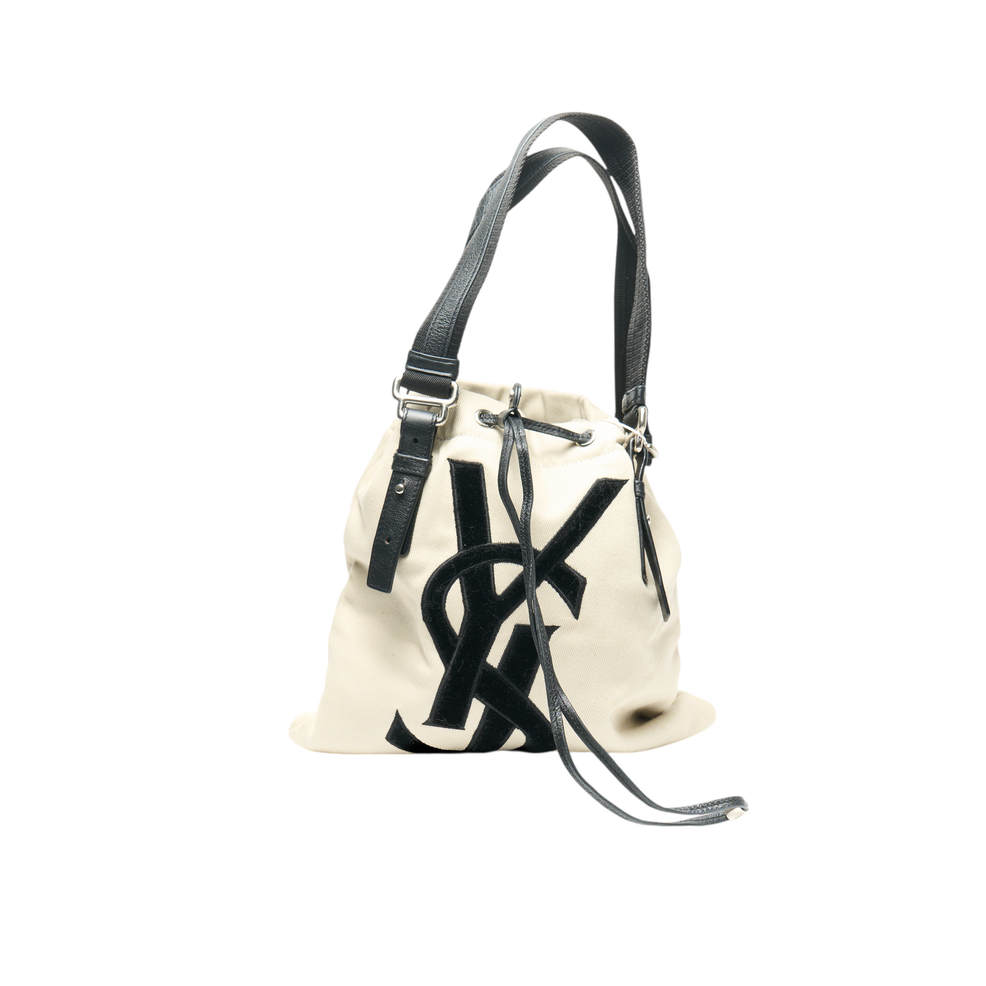ysl 2000s white kahala tote bag