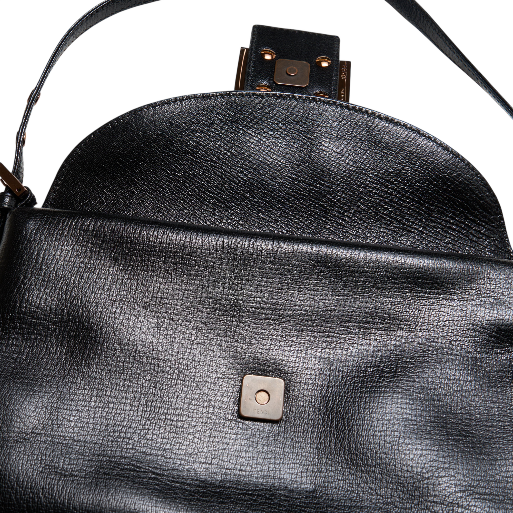 fendi 2000s black baguette bag