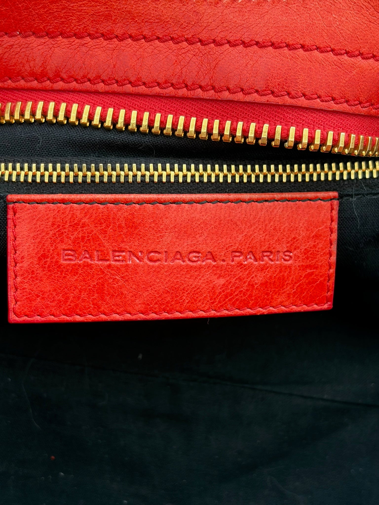 balenciaga 2000s bright red city bag